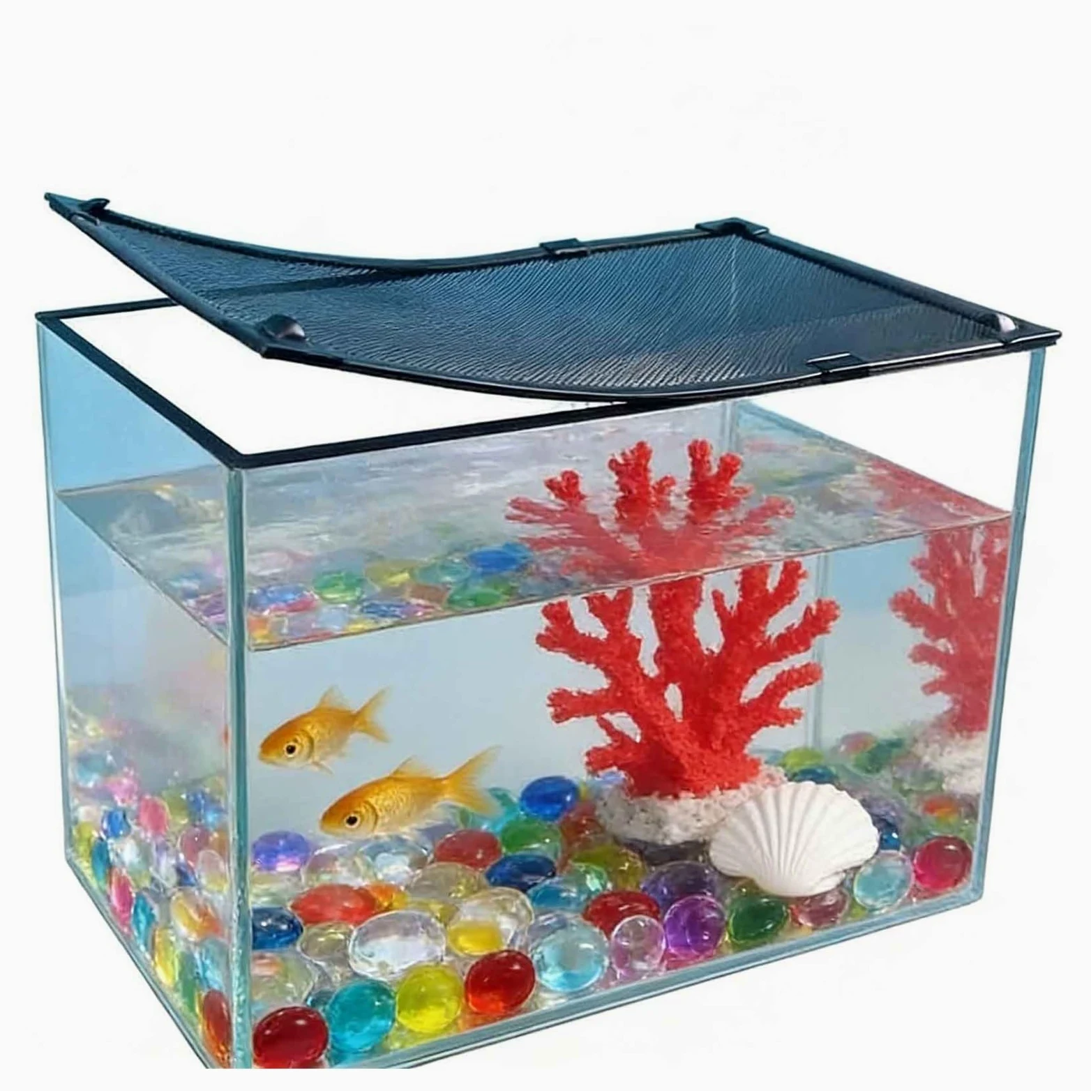 Tapa de red para acuario, cubierta de red antisaltos, cubierta de malla magnética, tapa de acuario con ventilación de peces, transparente