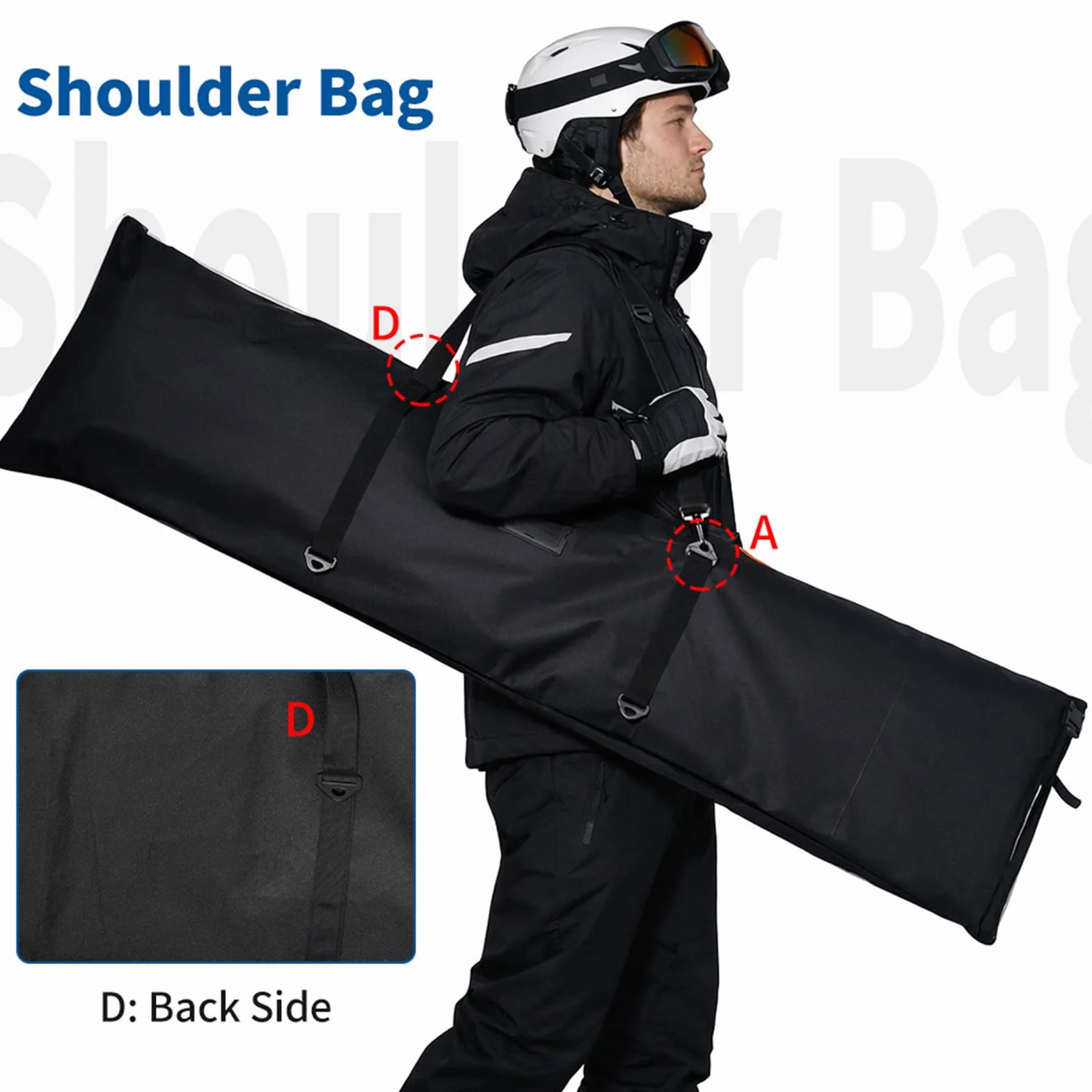 Protectora Impermeable para Snowboard, Transporte para Equipos de Deportes de Invierno, Hombres, Mujeres y Adolescentes