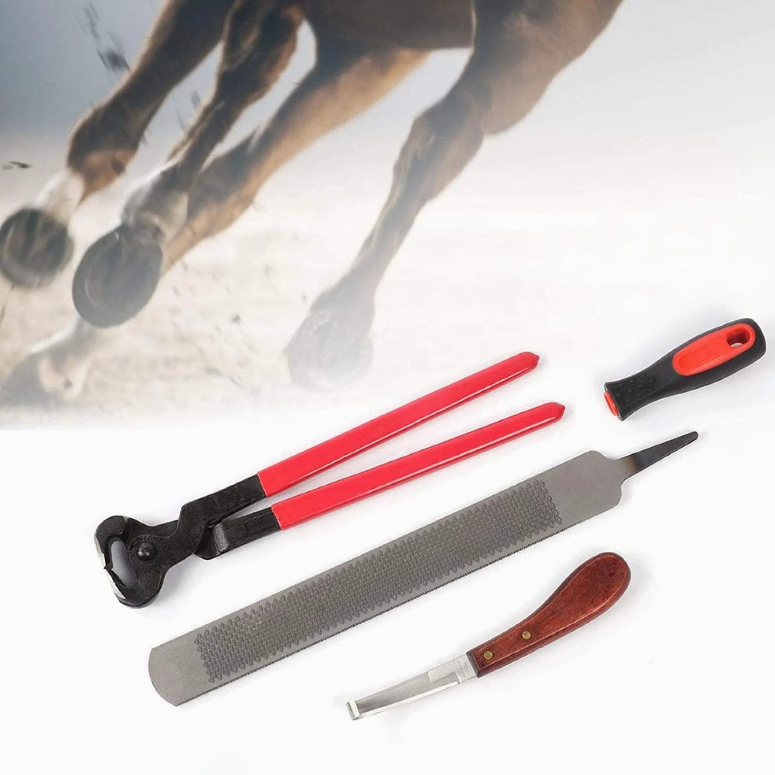 Voluxe Cuchillo de Caballo de Metal para herradores de Caballos, Cuchillo de herradores de Caballos, Recorte Profesional para herraduras limpias al Aire Libre, Clavos de Caballo para Interiores