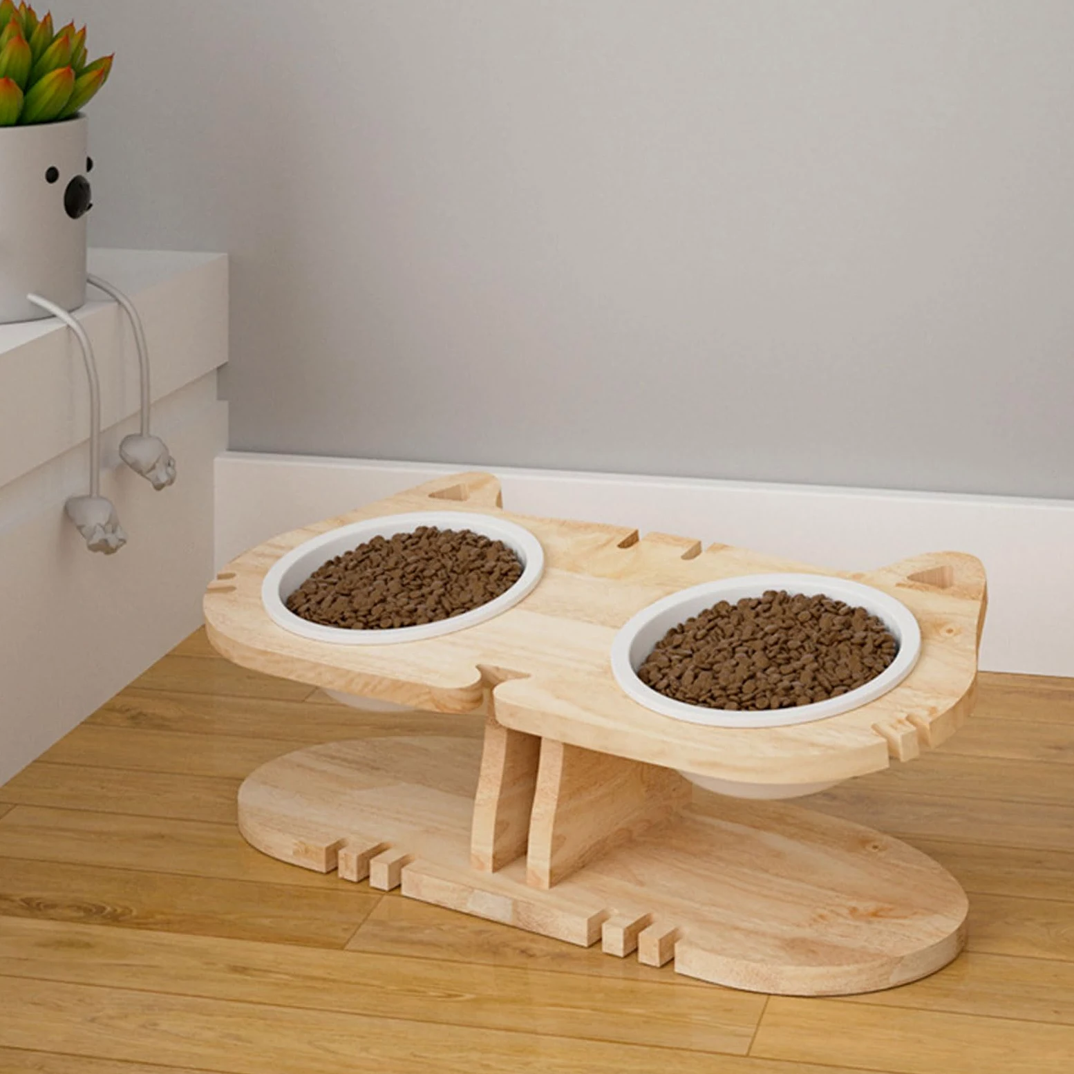Cuencos de cerámica for Perros y Gatos, Juego comederos bebederos for pequeños, Platos Pesados ​​para, estación alimentación for Mascotas(S)