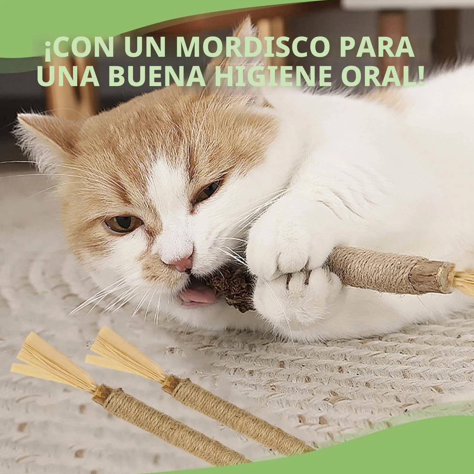 4 piezas de palitos masticables para gatos, juguetes de higiene bucal, cuidado dental, ayuda a eliminar el sarro y el mal aliento, salud e higiene dental