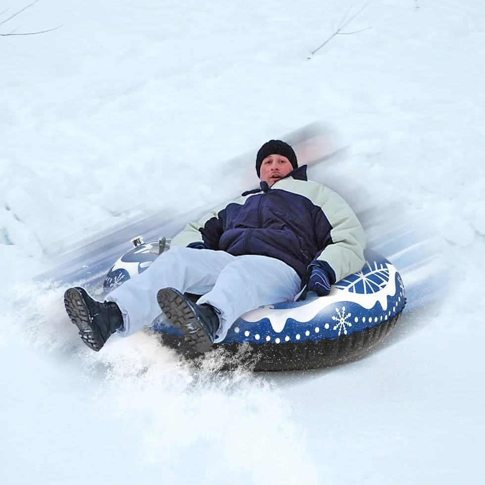 JanTeelGO Inflable Nieve Tubo Trineo para Niños Adultos, Tarea Pesada con Asas, Antiarañazos
