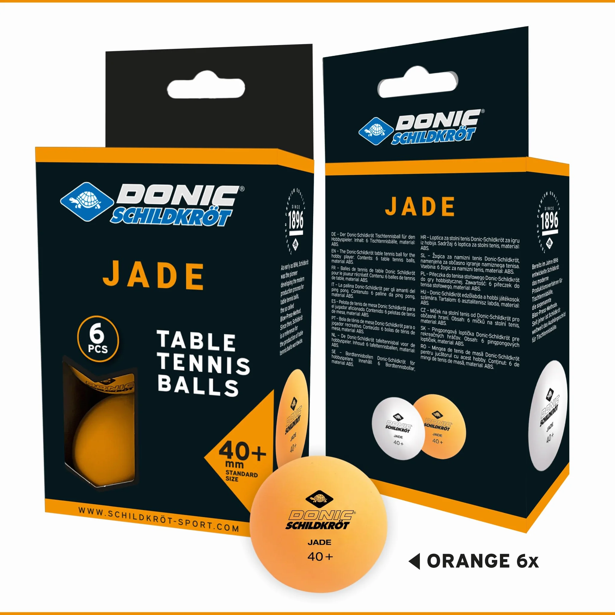 Donic-Schildkröt Pelota de Tenis de Mesa Jade, Calidad Poly 40+