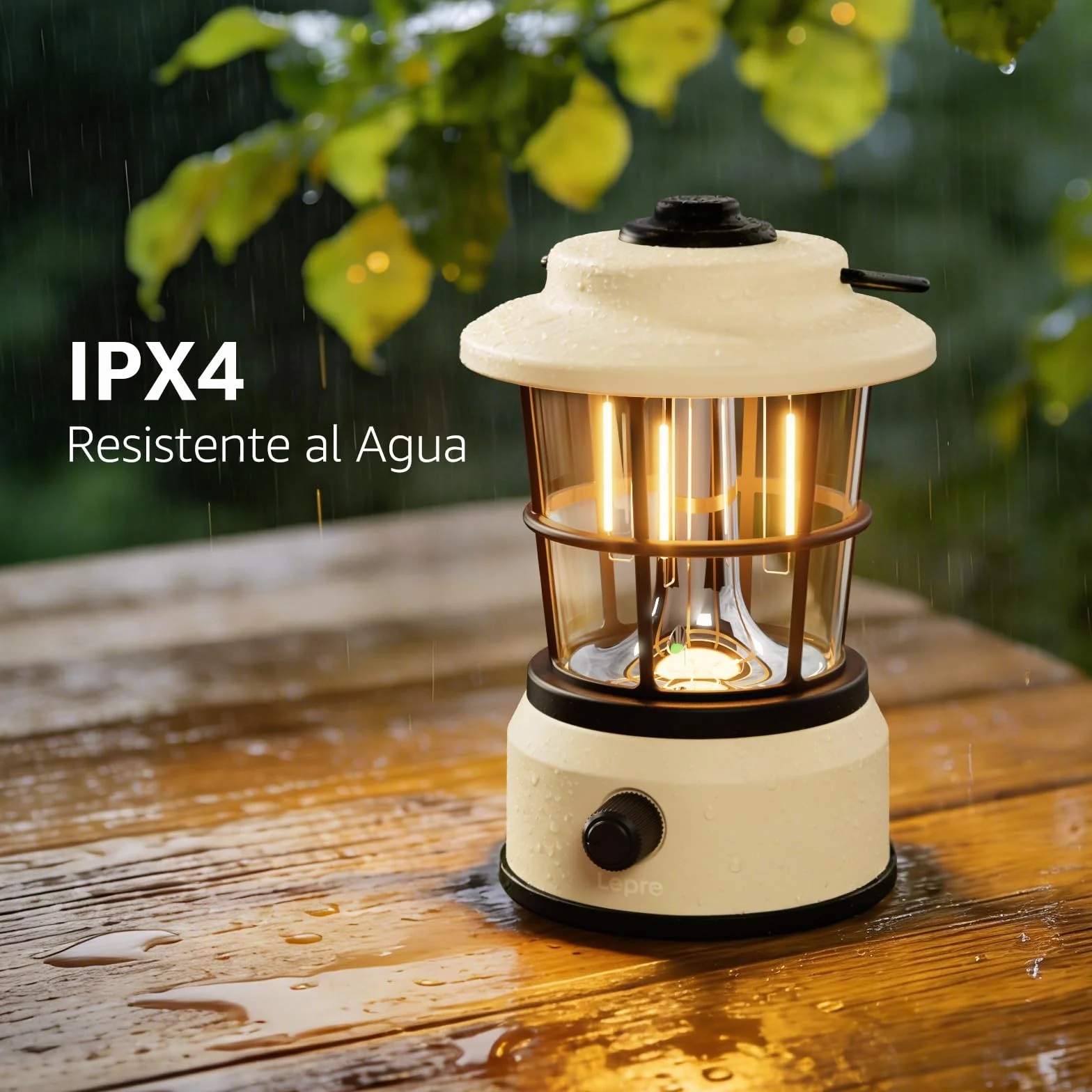 Lepro Linterna LED Retro Recargable, IPX4, 4 Niveles de Luz, para Cámping y Emergencia
