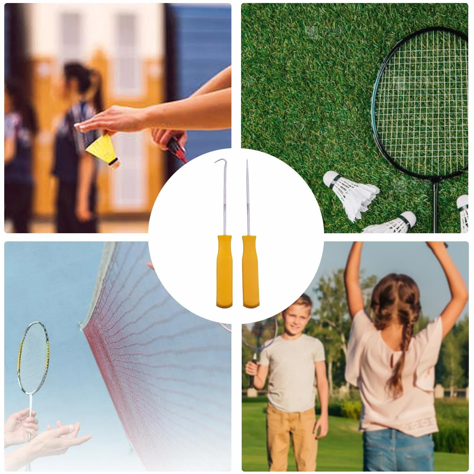 Juego de herramientas para raquetas de tenis y bádminton con cuerdas y gancho