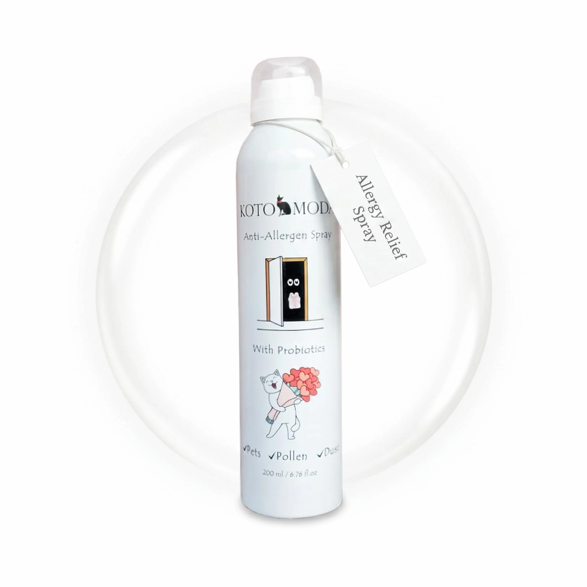 Spray Probiótico Antialérgico para Dueños de Gatos 200 ml — Neutraliza el Alérgeno Fel d 1 en Alfombras, Sofás y Ropa de Cama — Seguro para Gatos, Perros y Niños — Fórmula Biotecnológica