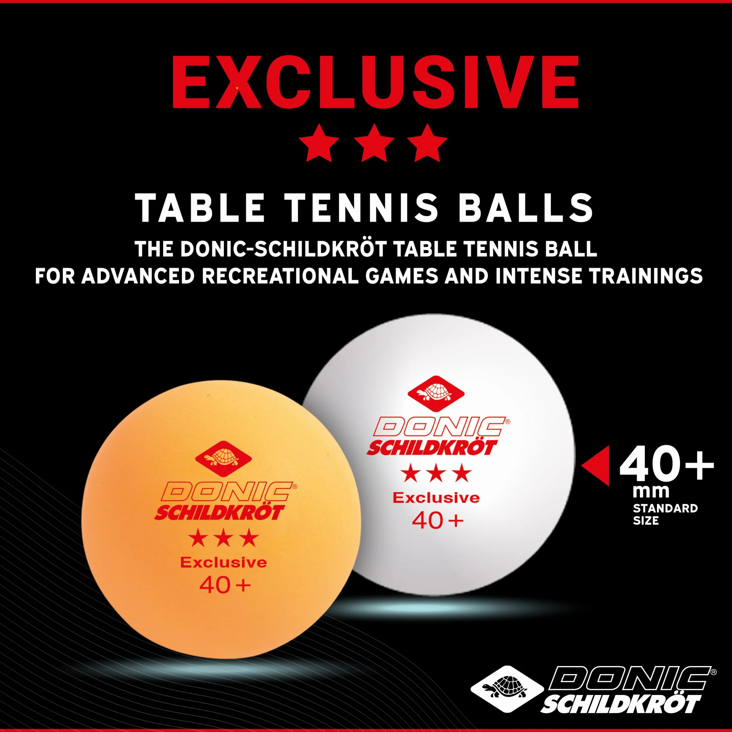 Schildkröt Donic Pelotas de Tenis de Mesa 3 Estrellas Exclusive