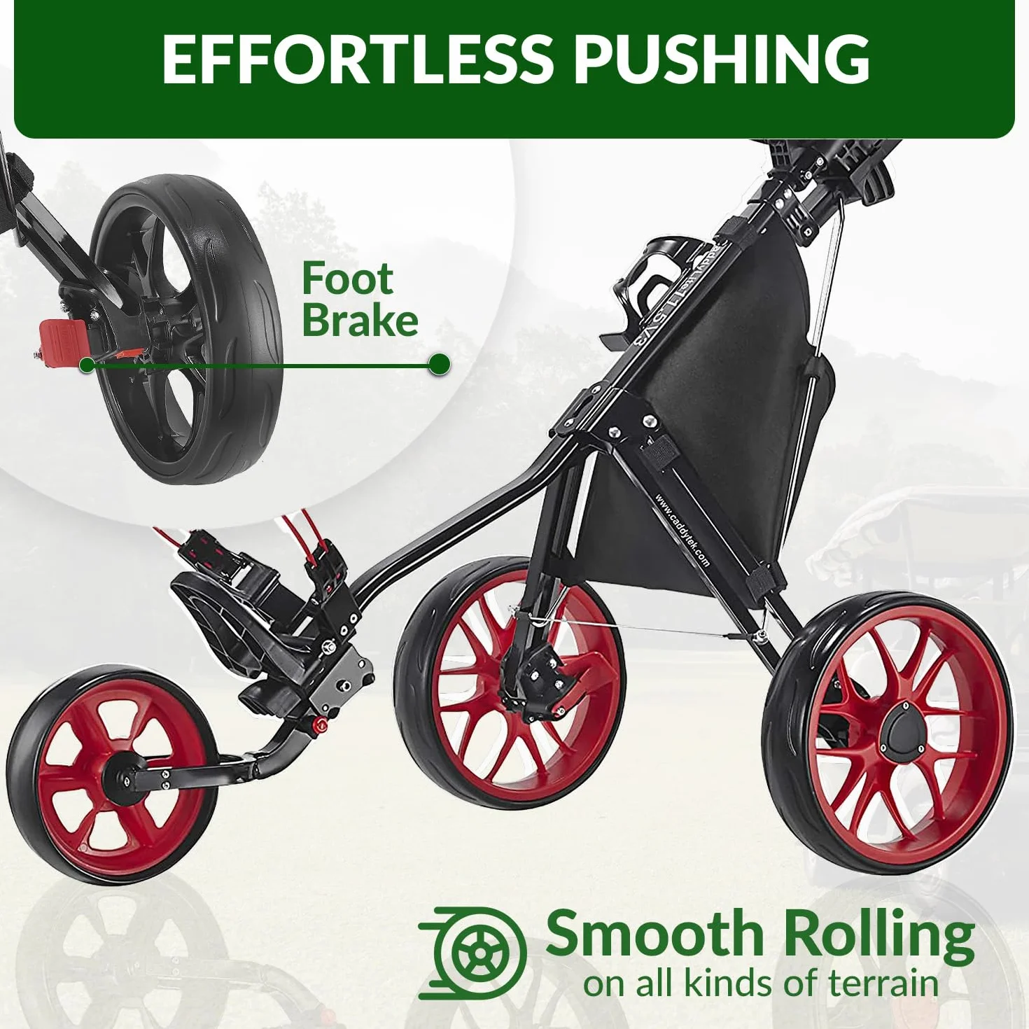 Caddytek CaddyLite 11.5 V3 3 Wheel Golf Push Cart Lightweight Easy Fold