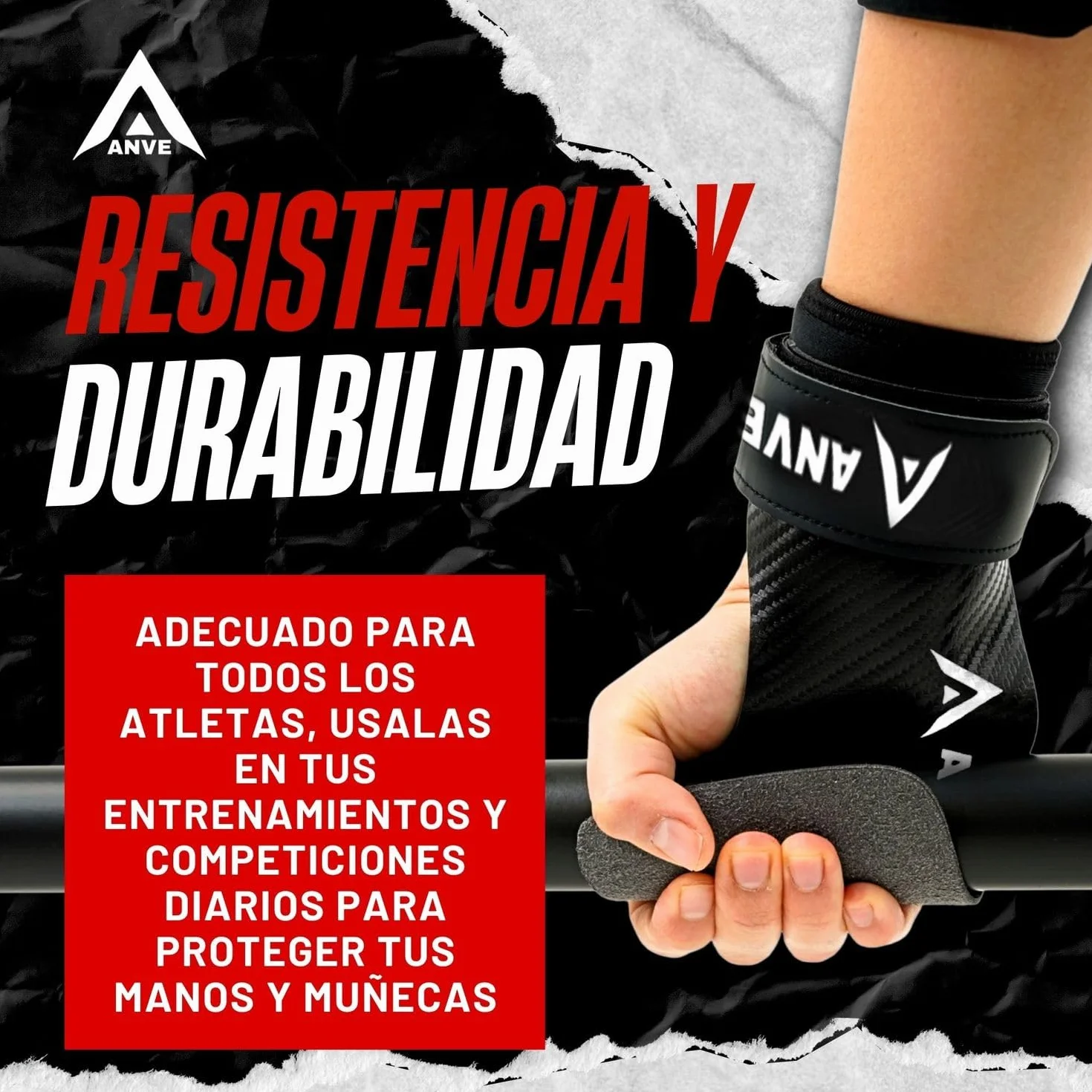 ANVE Calleras Crossfit Microfibra Carbono Bolsa Almacenamiento Agarre Silicona