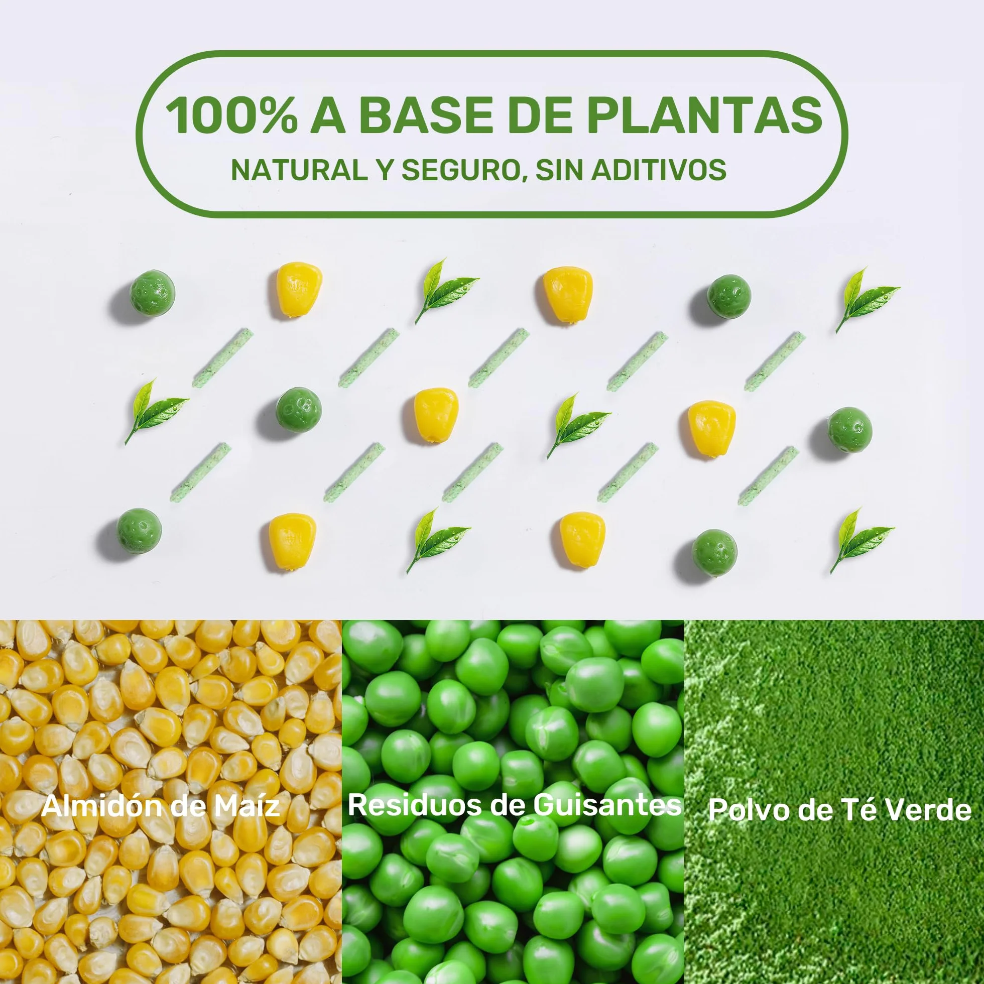 FUKUMARU Arena de Tofu para Gatos 10.8kg - Arena Aglomerante, Control de Olores, Aroma de Té Verde, Sin Polvo