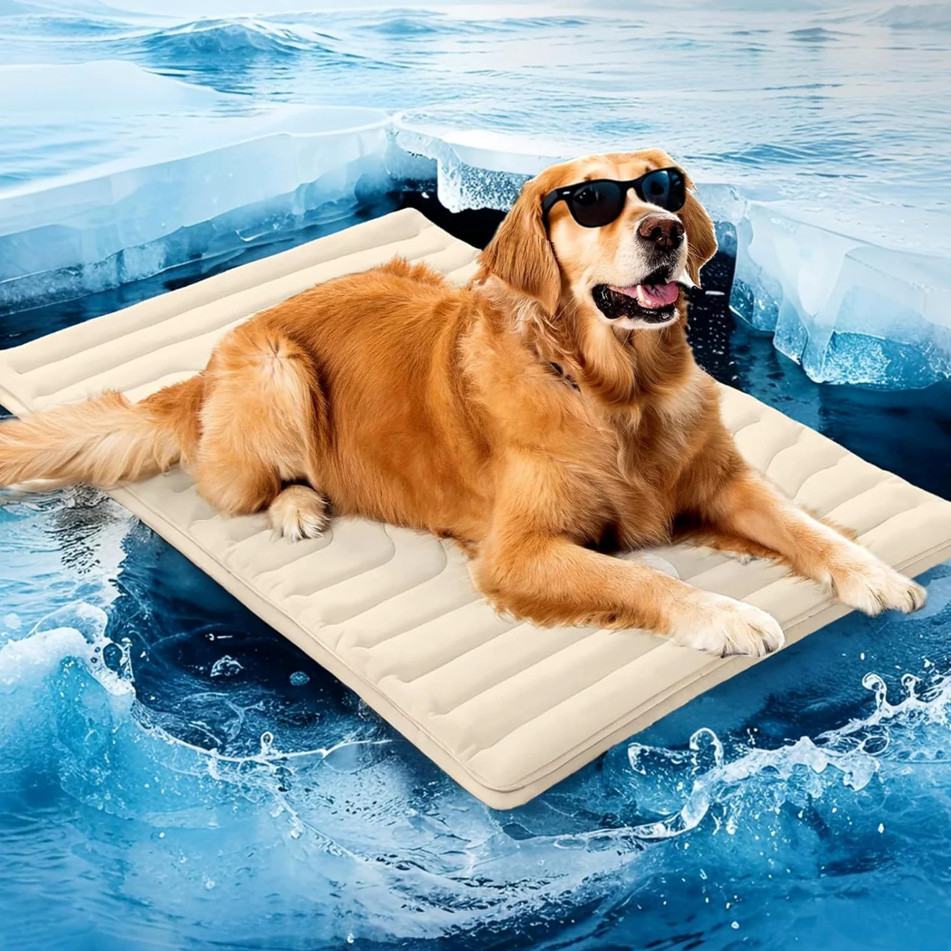 Alfombrilla de refrigeración para perros, cama fresca portátil de verano para perros, manta antideslizante y lavable para perros y gatos, ideal para uso en interiores y exteriores, cómoda y