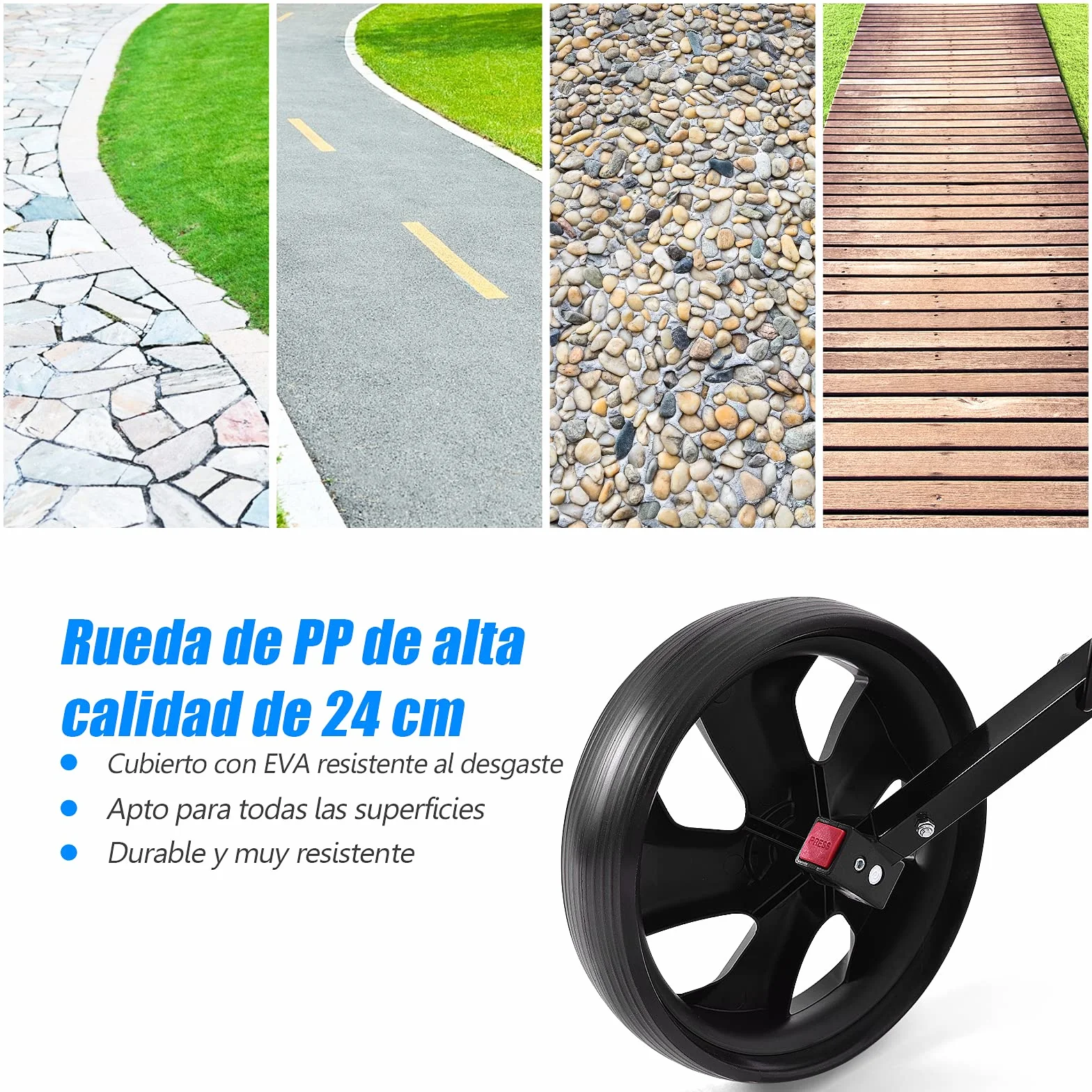 COSTWAY Carrito de Golf Plegable con 2 Ruedas, Estructura de Metal, Negro