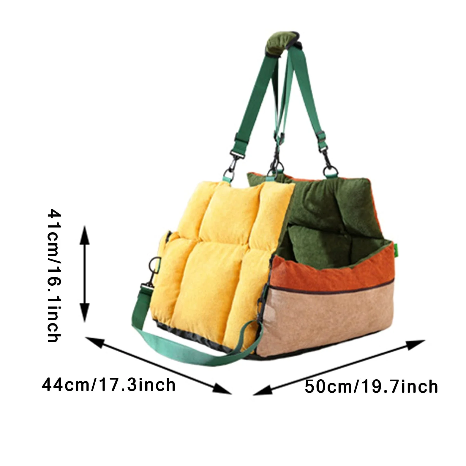 Asiento De Coche Del Perro Con Bolsillos Y Cinturón De Seguridad Suave Cama 2 En 1 | Asiento De Coche Para Viajes SUV Asiento Delantero Y Trasero Viaje por Carretera Diario Viaje Cachorro Compras