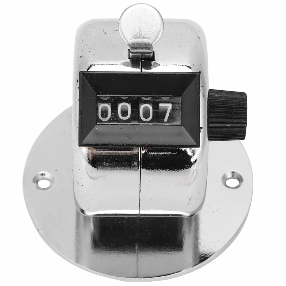 Contador Manual Mecánico 4 Dígitos Clicker Portátil Acero Inoxidable