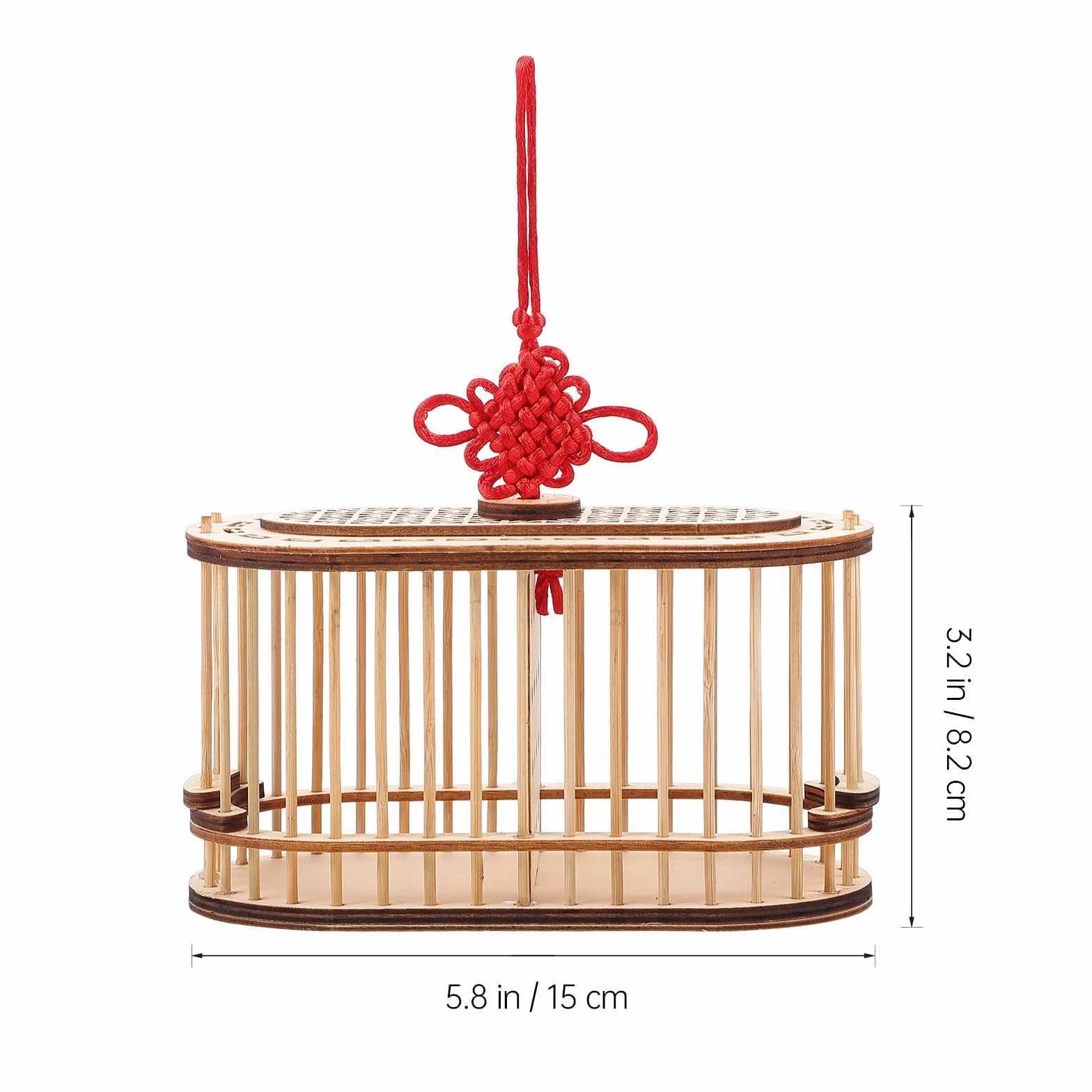 Jaula de Madera para Grillos Portátil, Doble Compartimento Ovalado, Pequeña y Ligera, Adecuado para Exteriores y Exploración Infantil, Caja de Almacenamiento Natural y Resistente