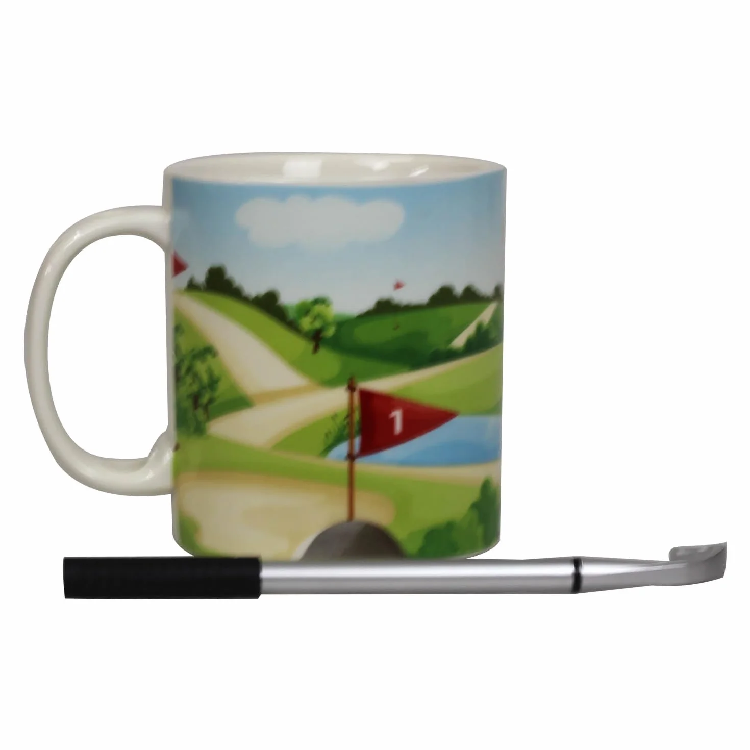 Out of the Blue Taza Golf Mug - Golf Club Pen y Pelota