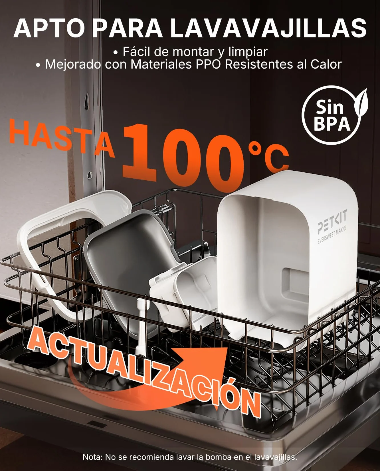PETKIT EVERSWEET MAX 2 Fuente para Gatos sin Cable, Resistente al Calor, con Sensor de Movimiento, 5000mAh Batería Recargable, Control de App, 3L Bebedero Gatos Automático, Acero Inoxidable