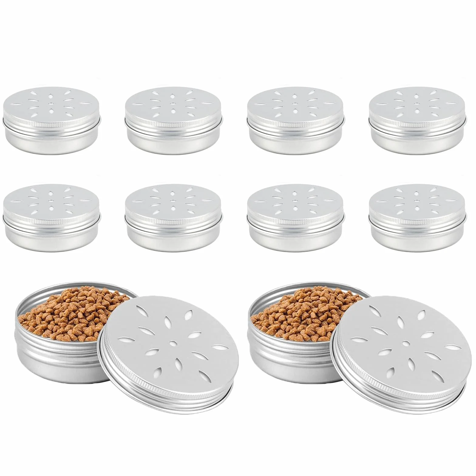 10 Piezas Entrenamiento Olfativo Recipientes, Contenedores de Olores de 60 ML, Cajas Perfumadas para Perros, Contenedores de Aluminio Perros con Sistema de Ventilación, Fácil Limpieza