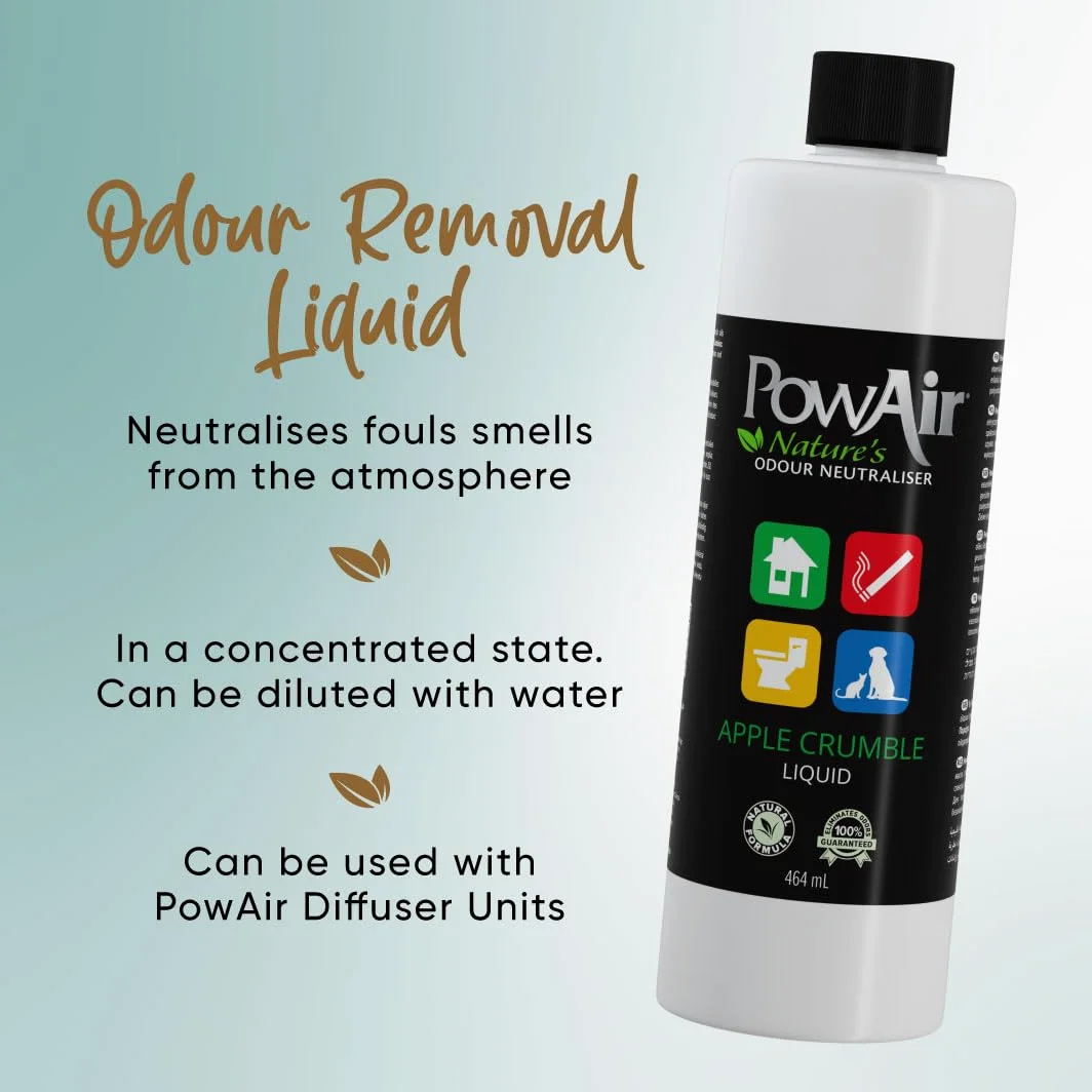 PowAir Neutralizador de olores líquido natural, fragancia de citronela, control de olores versátil para el hogar, coche, mascotas, ideal para soluciones de limpieza, pulverizadores, difusores (922 ml)