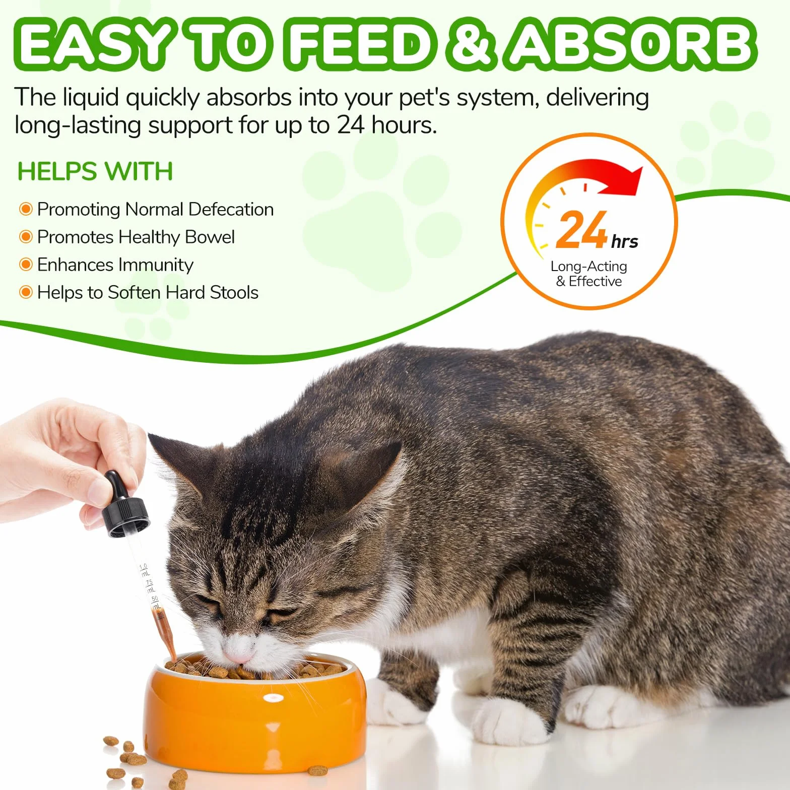 Alivio del Estreñimiento para Gatos, 60ml Tratamiento del estreñimiento para Gatos, laxante para Gatos con 6 Suplementos probióticos, promueve la Salud intestinal del