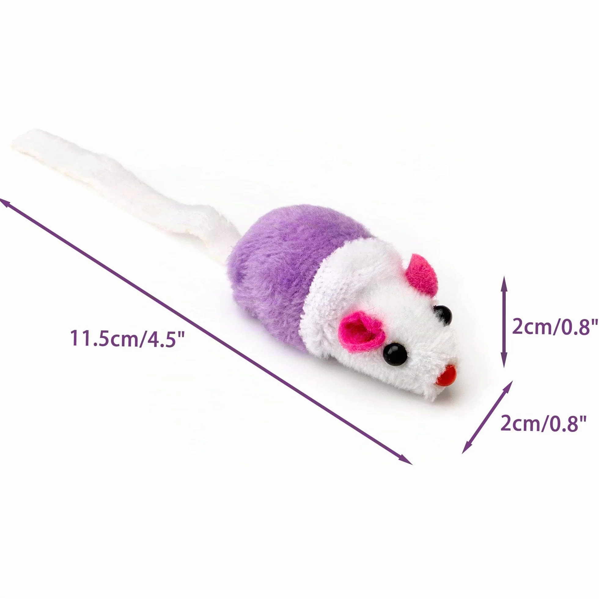 Chiwava 36 Piezas 11,5 cm Juguetes para Gatos Pequeño traqueteo Ratones Lindo Color Doble pequeño Ratón Gato Gatito Interactivo, Colores Variados