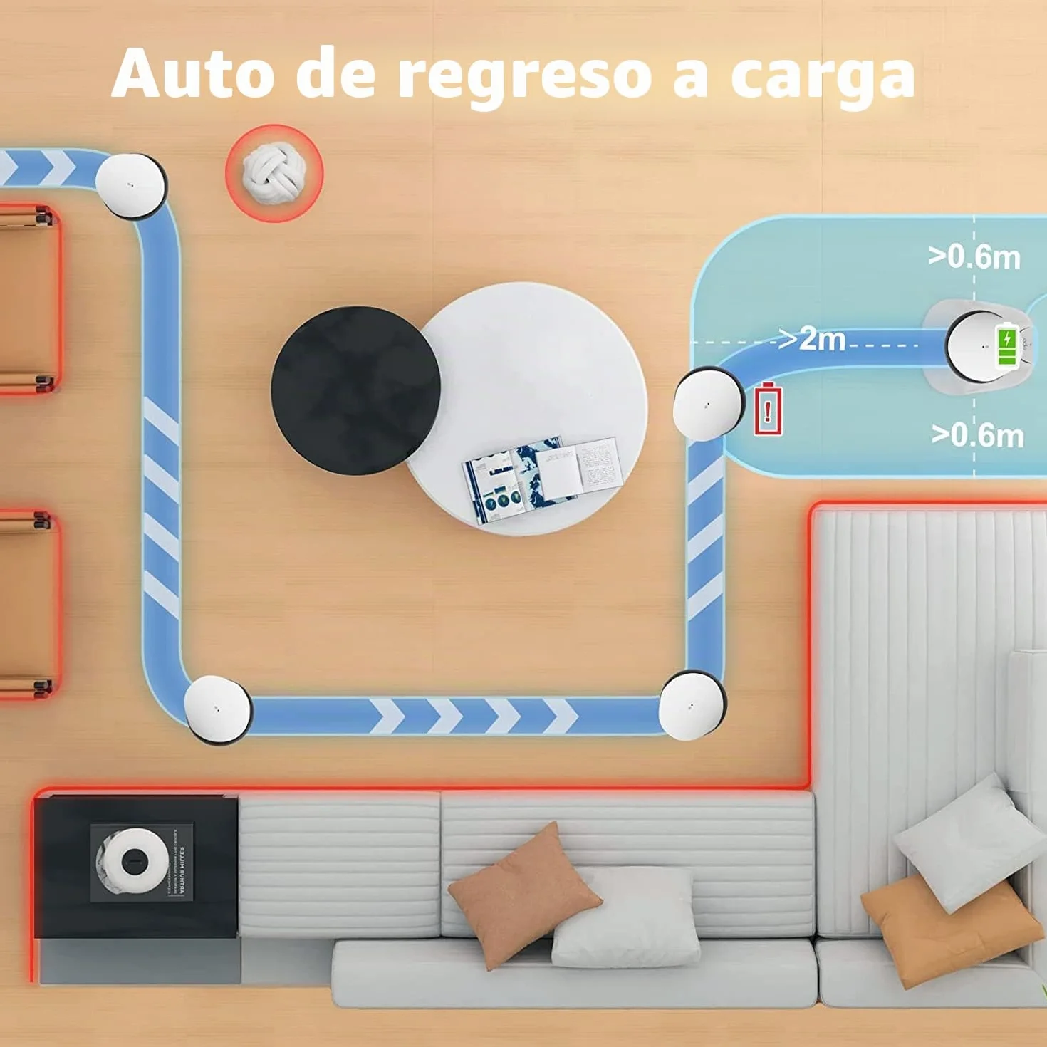 Enabot Móvil Cámara de Vigilancia WiFi Interior inalámbrica,1080P FHD Cámaras de Vigilancia,Visión Nocturna,Audio Bidireccional,Detección de Movimiento,Control Remoto,óptima para Bebé/Mascota/Anciano
