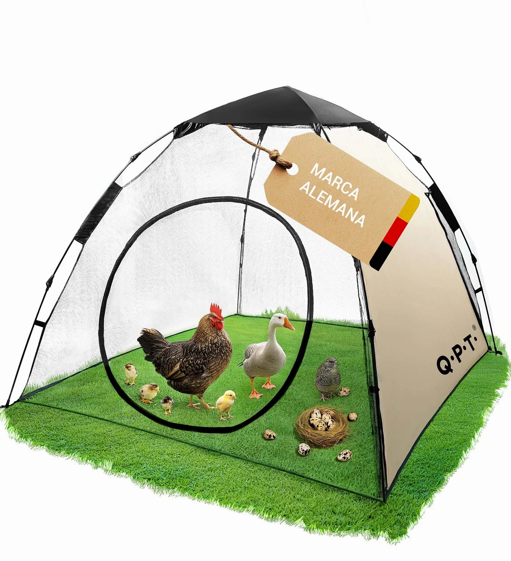 Q.P.T. Recinto para Animales pequeños - 200x180x145 cm, Puede Utilizarse como recinto o gallinero para gallinas, Patos, Pollitos o codornices