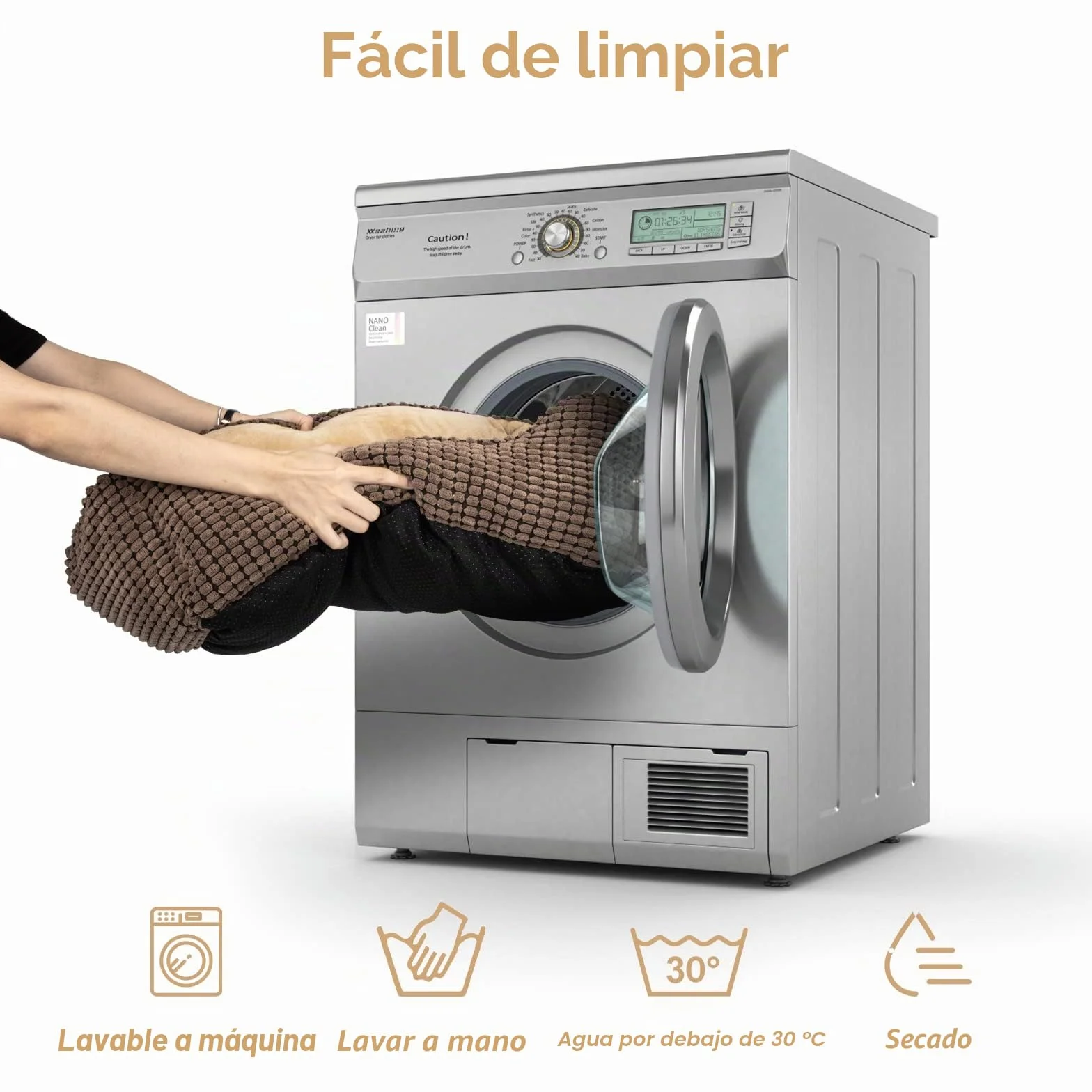 JOEJOY Cama para Perros Medianos, Cama Perro Lavable, Esponjosa, Antideslizante, Suave y Cómoda para Perros Pequeños Medianos y Gatos, 63x53x20cm