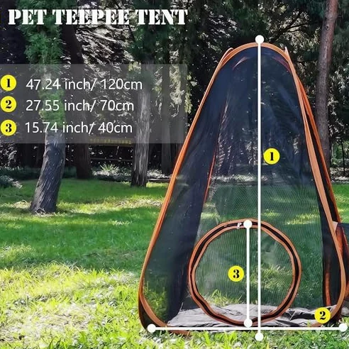 Recintos para gatos al aire libre, tiendas de campaña de malla portátiles con túneles de juego para gatos, conejos y animales pequeños, diseño hexagonal para un tiempo de juego divertido y fácil
