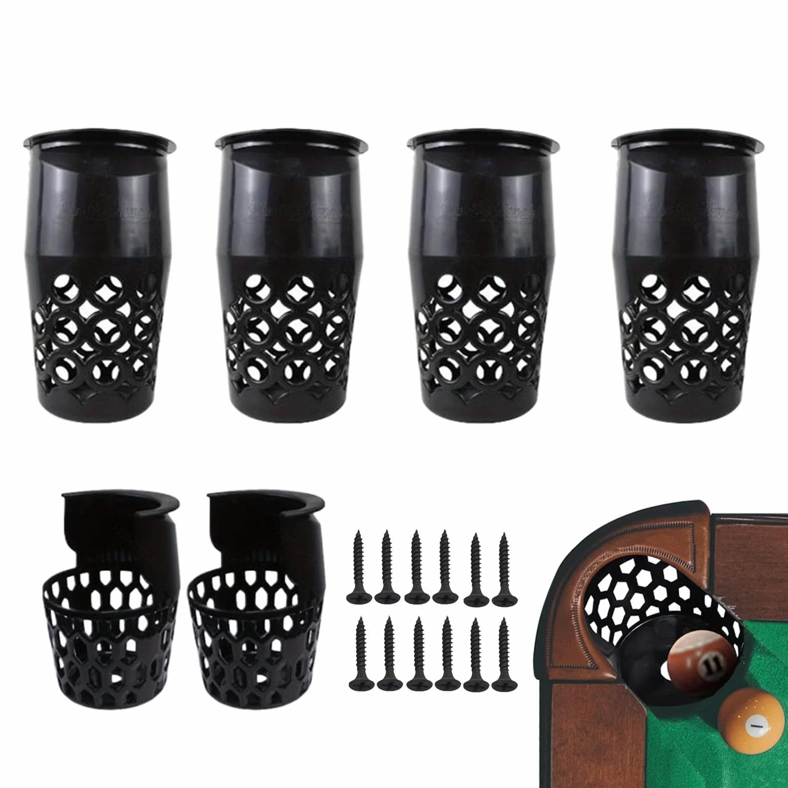 Cesta de billar, bolsillos de billar - 6x drop palliad billiard Storage Net, Accesorios de mesa de billar