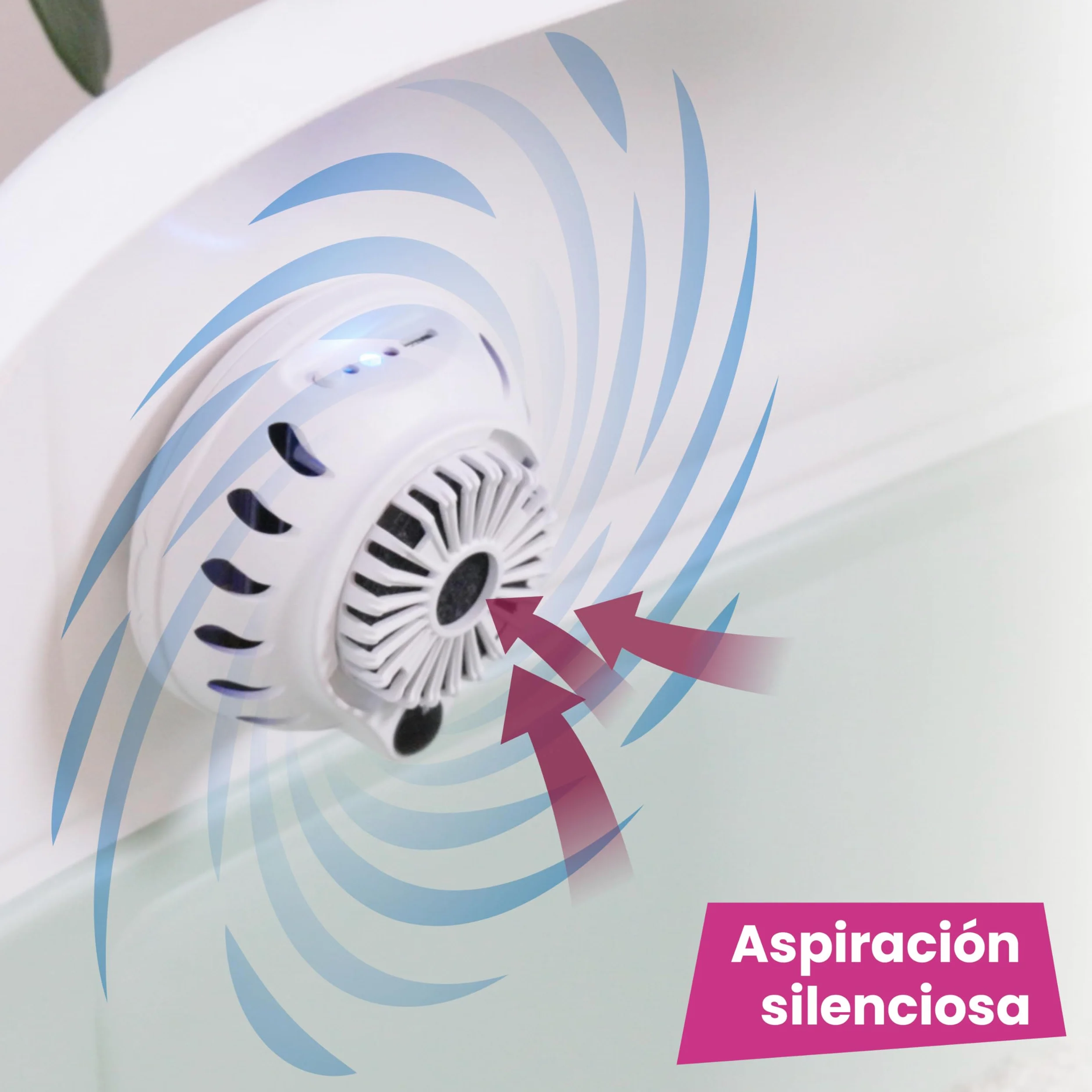 Ferplast GENICAIR Eliminador de Olores Electrónico Arenero Cerrado Gato, Neutraliza Permanentemente los Malos Olores, Fijación con Imán, Ventilador Silencioso, Cable USB y Filtro Antiolores incluidos