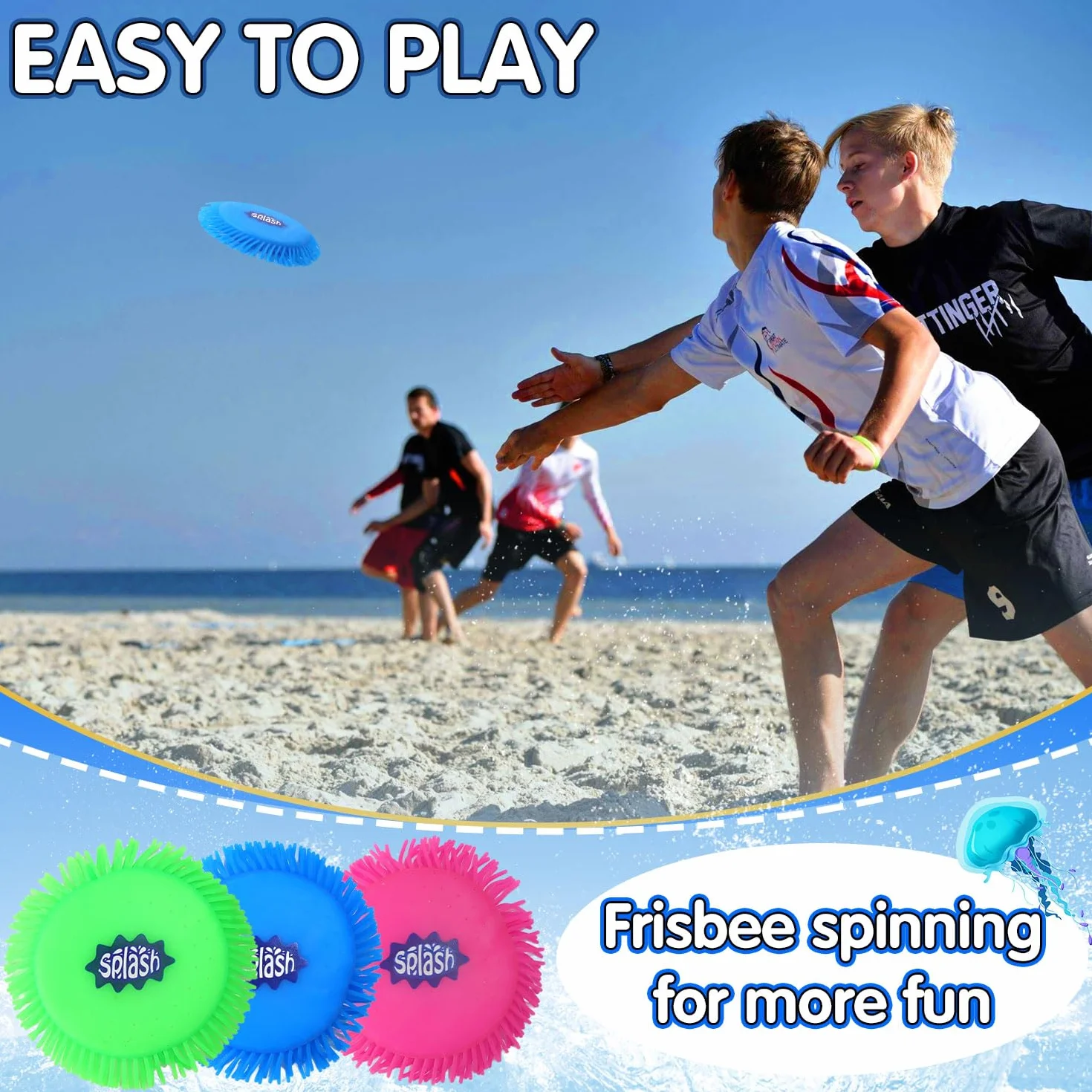 Juguete de Disco Volador de Agua, Splash Disc, Frisbee Suave para Niños, Esponja TPR