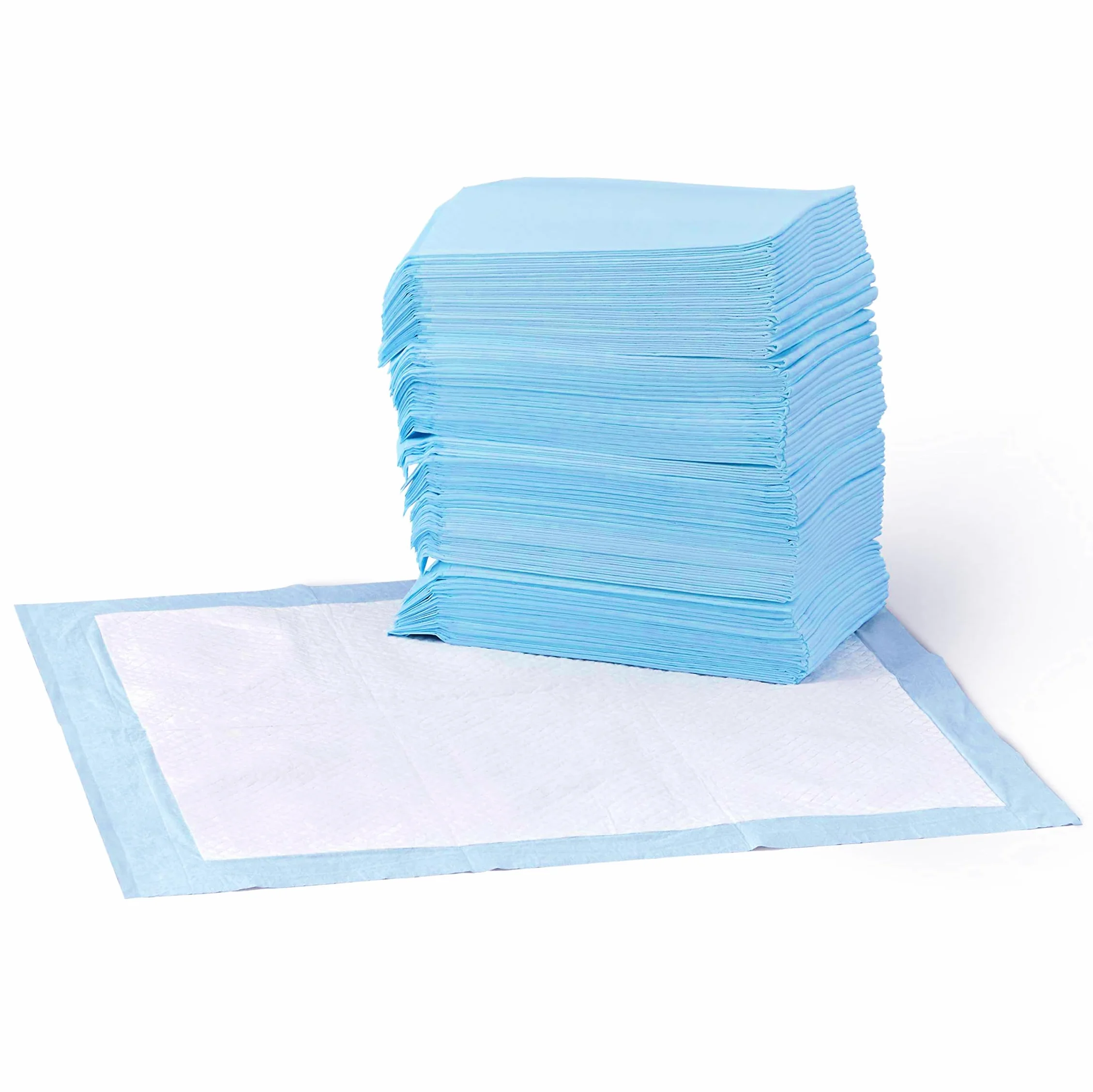 Amazon Basics Almohadillas de adiestramiento de Perros y Cachorros, diseño de 5 Capas a Prueba de Fugas con Superficie de Secado rápido, Regular, 50 Unidades, Azul