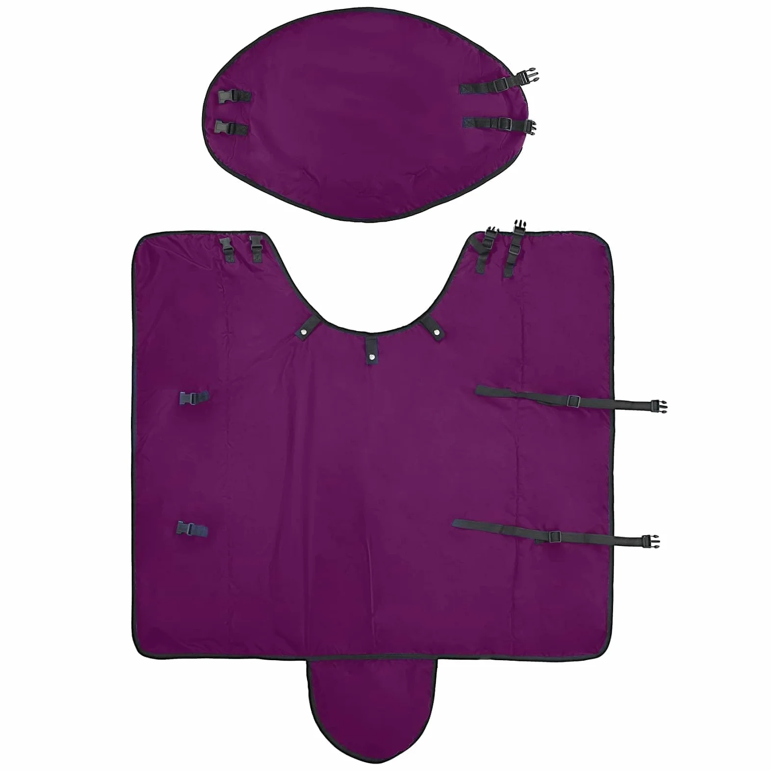 Manta para caballo de poliéster verde oscuro y negro, 75 cm, impermeable, con cierre de pecho ajustable y correa cruzada, para establo, sauce, exterior, manta protectora transpirable