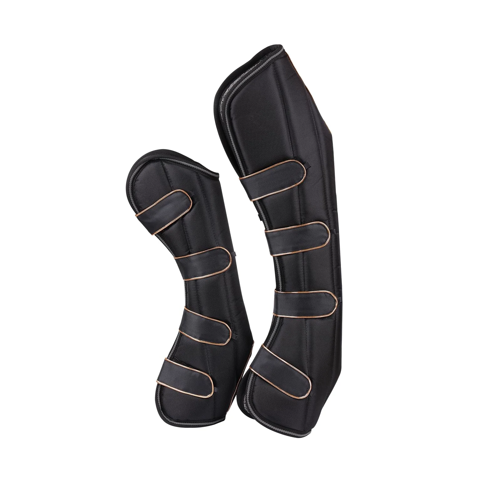 Juego de 4 polainas de transporte para tendones de caballo, botas de viaje, color negro