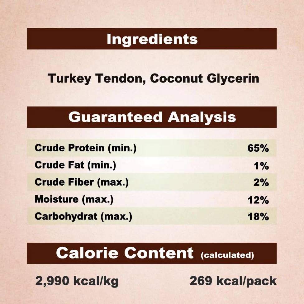 A Freschi srl Tendón de Pavo Afreschi para Perros, Cuerda Mediana, Paquete de 3, 89 G, Pavo de Origen Estadounidense, Masticable Totalmente Natural de Grado Humano, Hipoalergénico, Alternativa Al Cuer