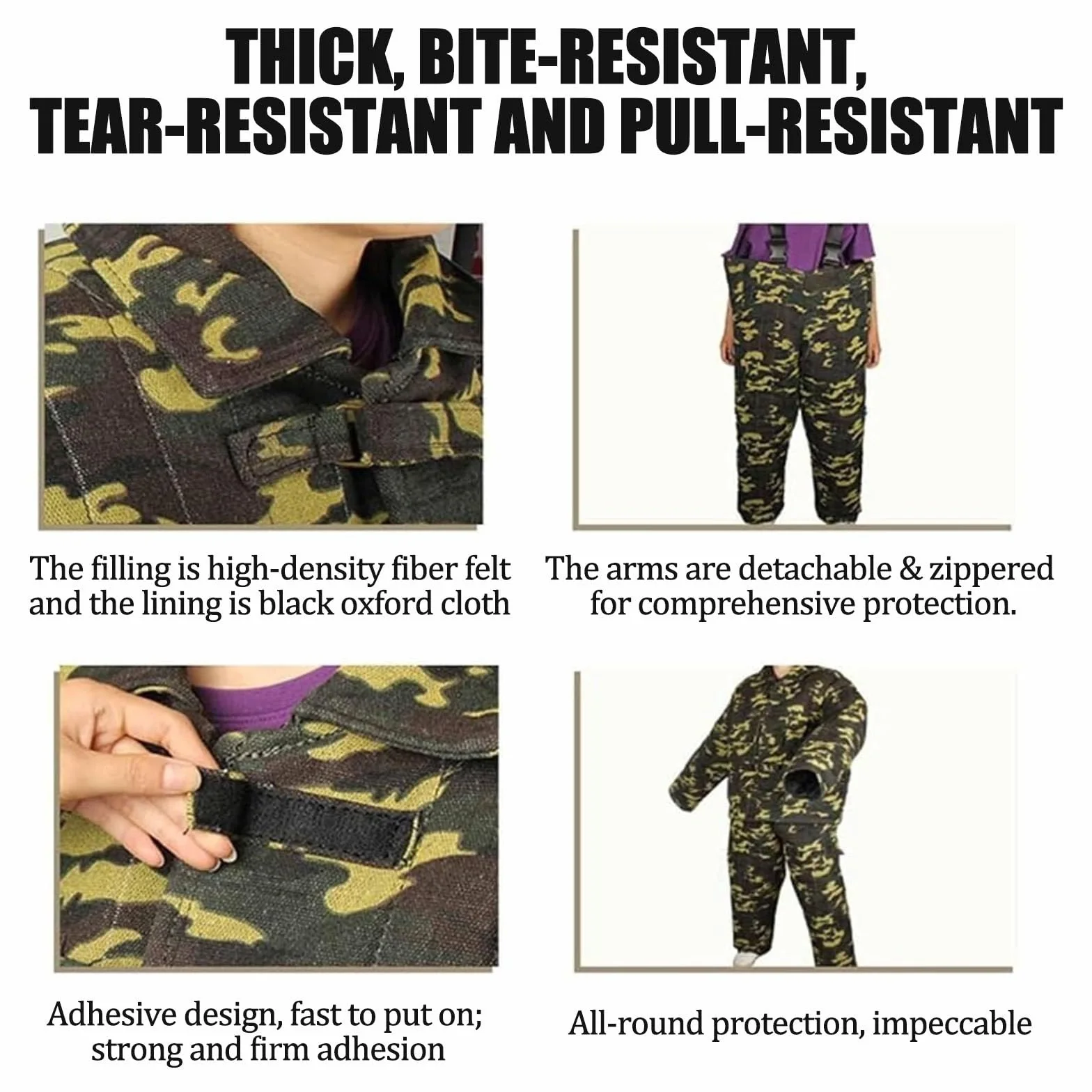 Traje de adiestramiento profesional para perros, ropa protectora para adiestramiento, traje antimordidas para perros policía medianos y grandes.