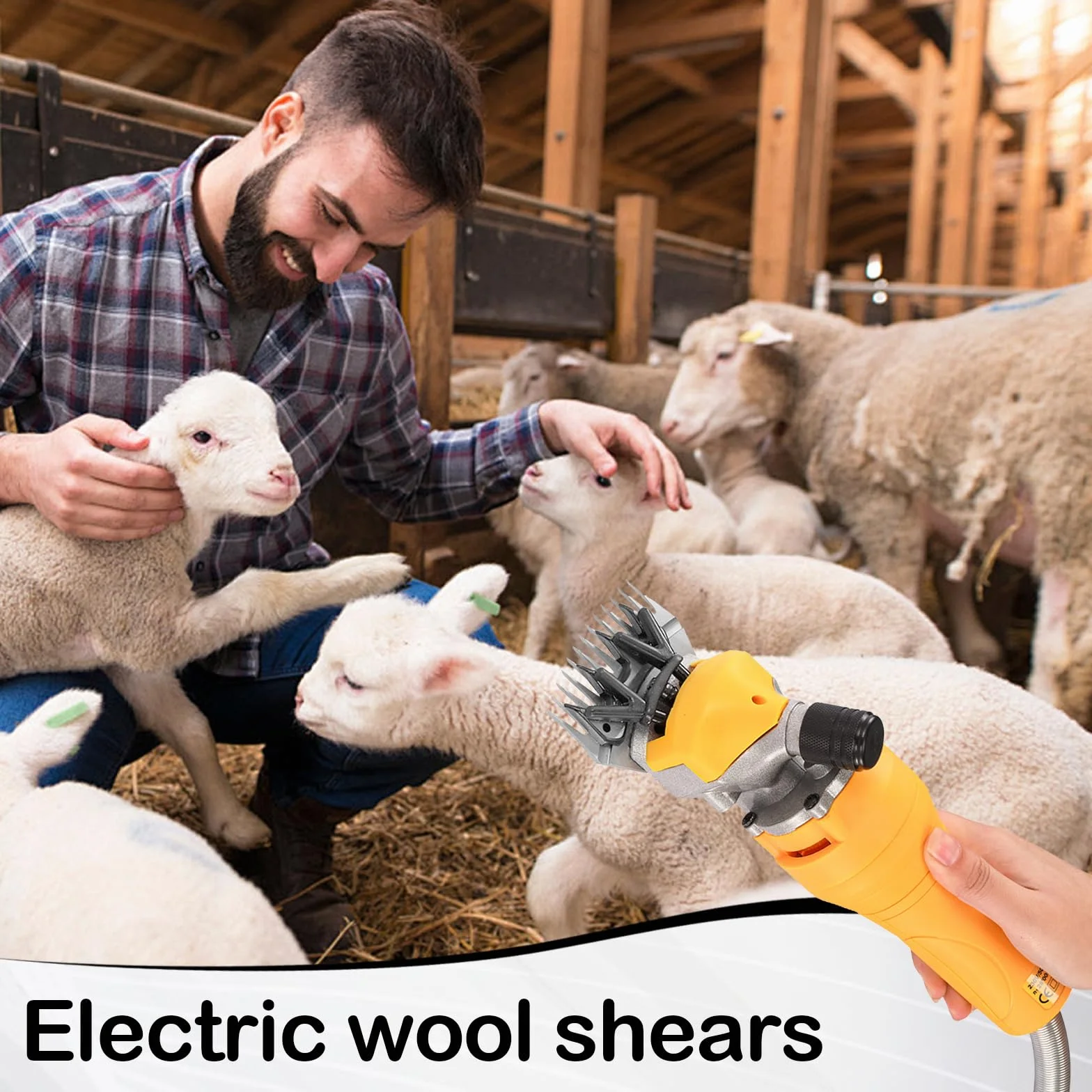 Esquiladora De Ovejas, 1000W Esquiladora Profesional De Ovejas Con Motor De Alta Potencia Y Cable De AlimentacióN 5m Esquiladora EléCtrica De Ovejas 13 Dientes 2400 Rpm Para Ovejas Cabras Y Alpacas