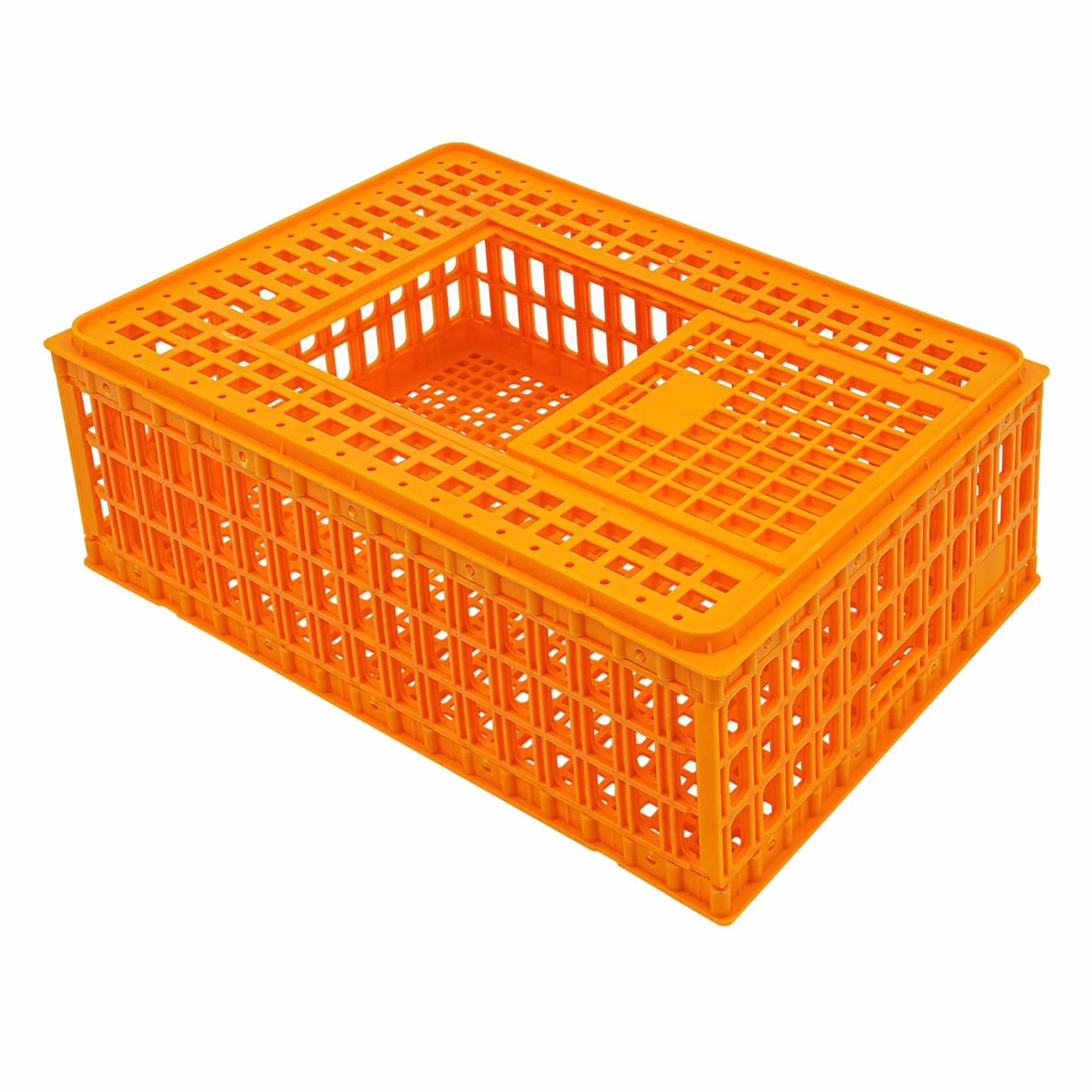 4 unidades de transporte para aves de corral, jaula de transporte de pollo con puerta corredera y asas de transporte, cesta para aves de corral, pollo, pájaro, pato, ganso, capacidad de carga de 200