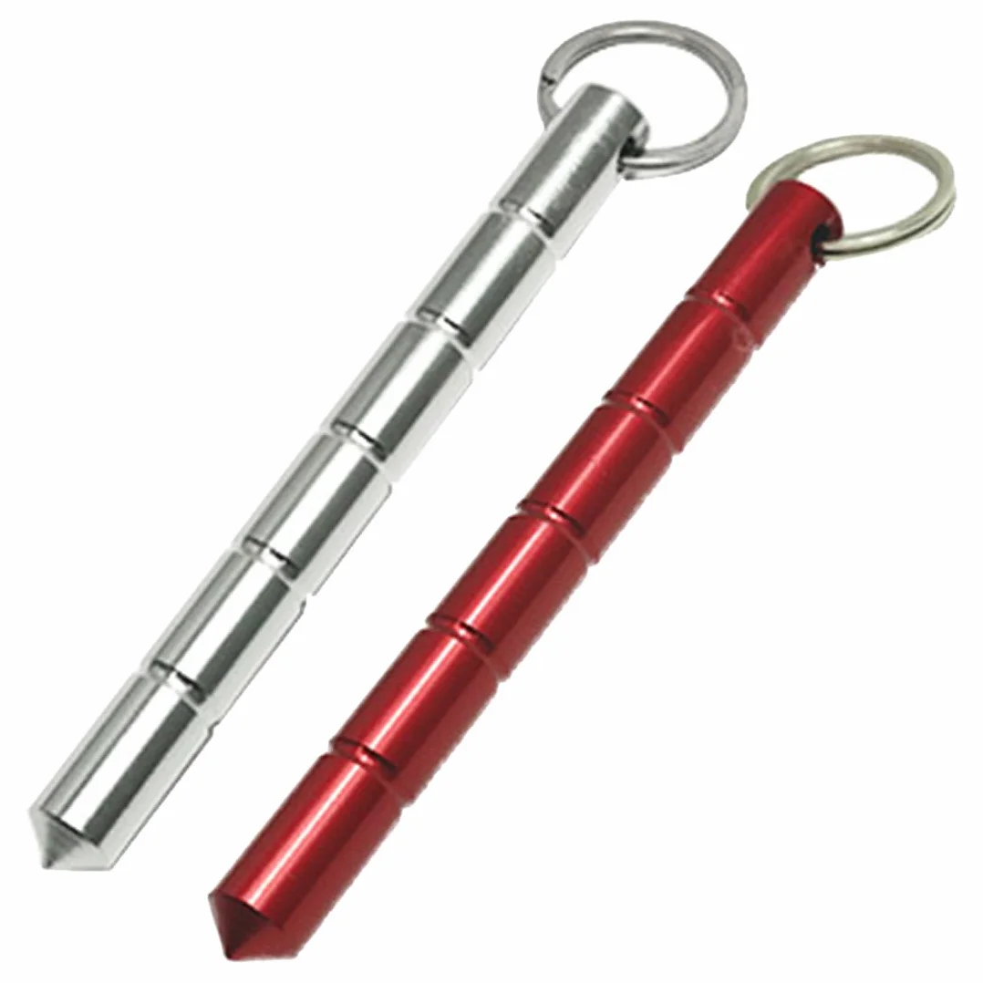Herramientas de defensa personal portátiles Paquete de 2 rojo y plateado
