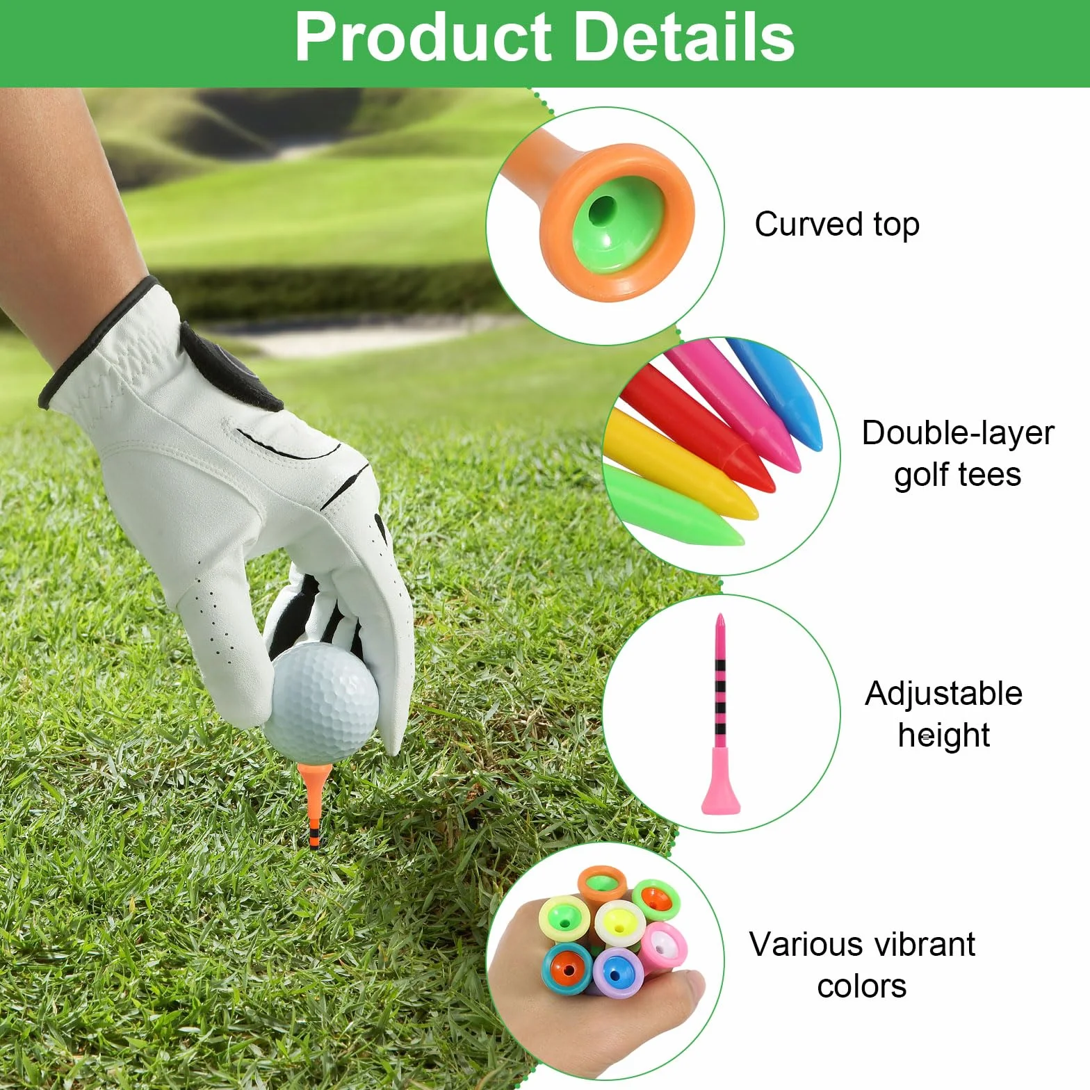 DELAESI Tees de golf multicolor