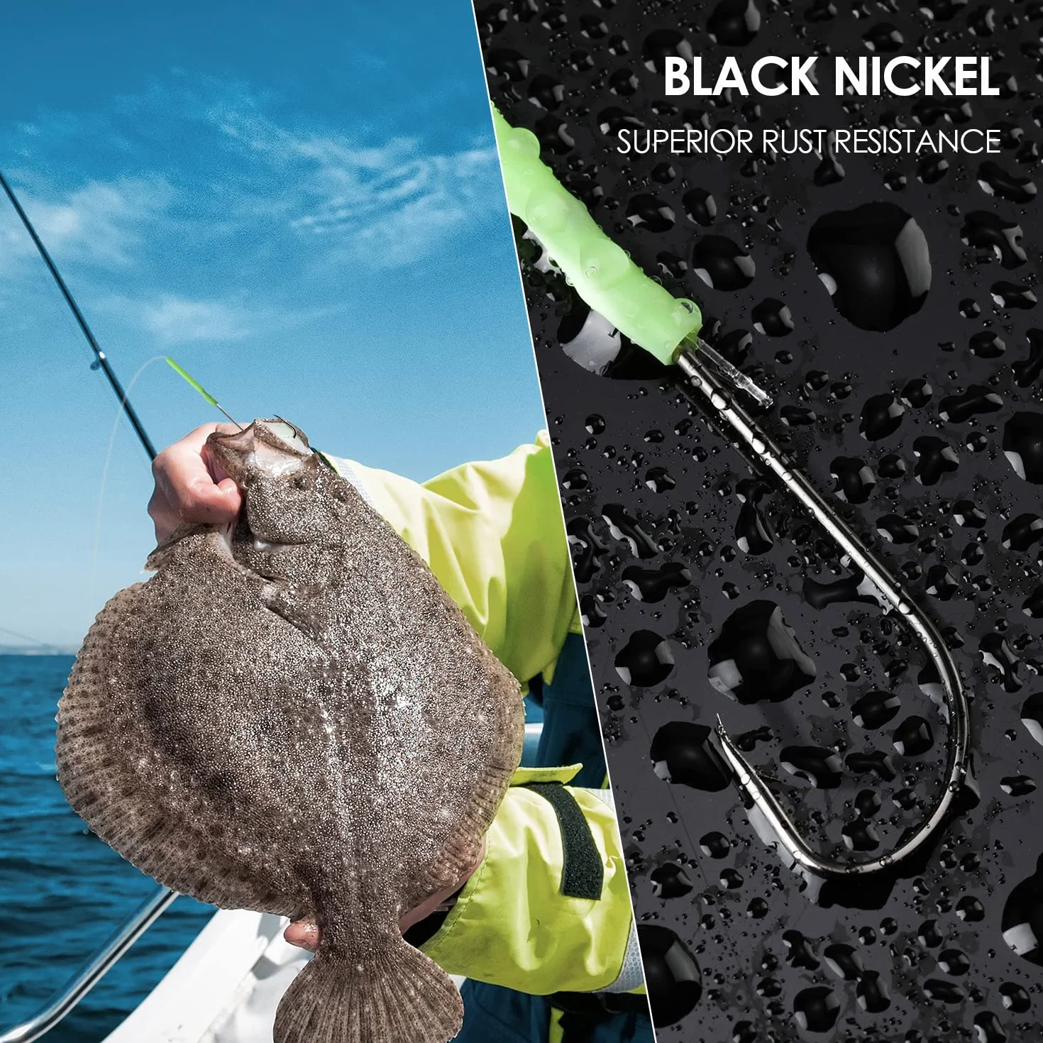 Plataformas de Pesca de Mar Anzuelos Púas Aleta Tamaños 1 2/0 para Platija