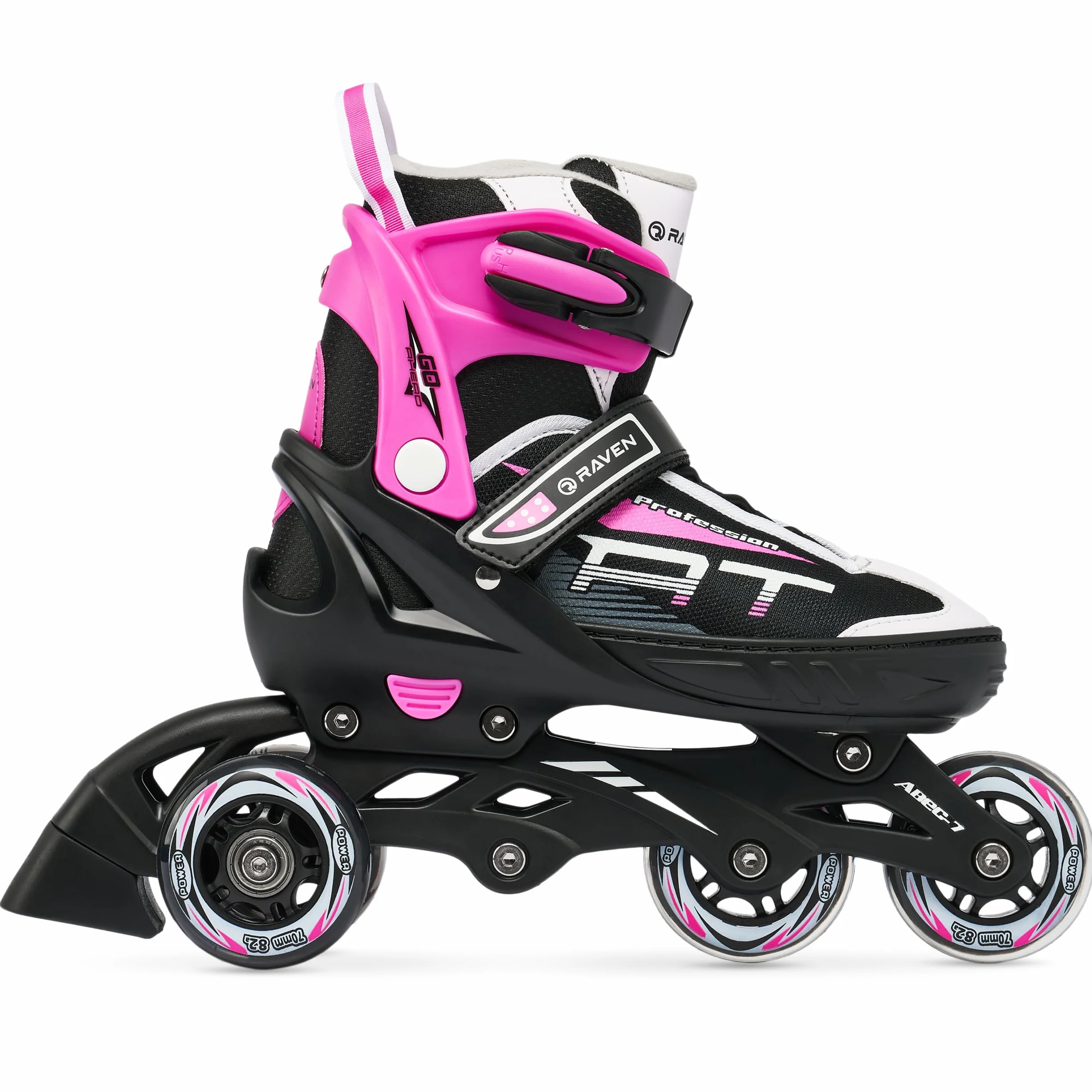 RAVEN Patines en línea 3 en 1 Ajustables Negro/Rosa 35-39