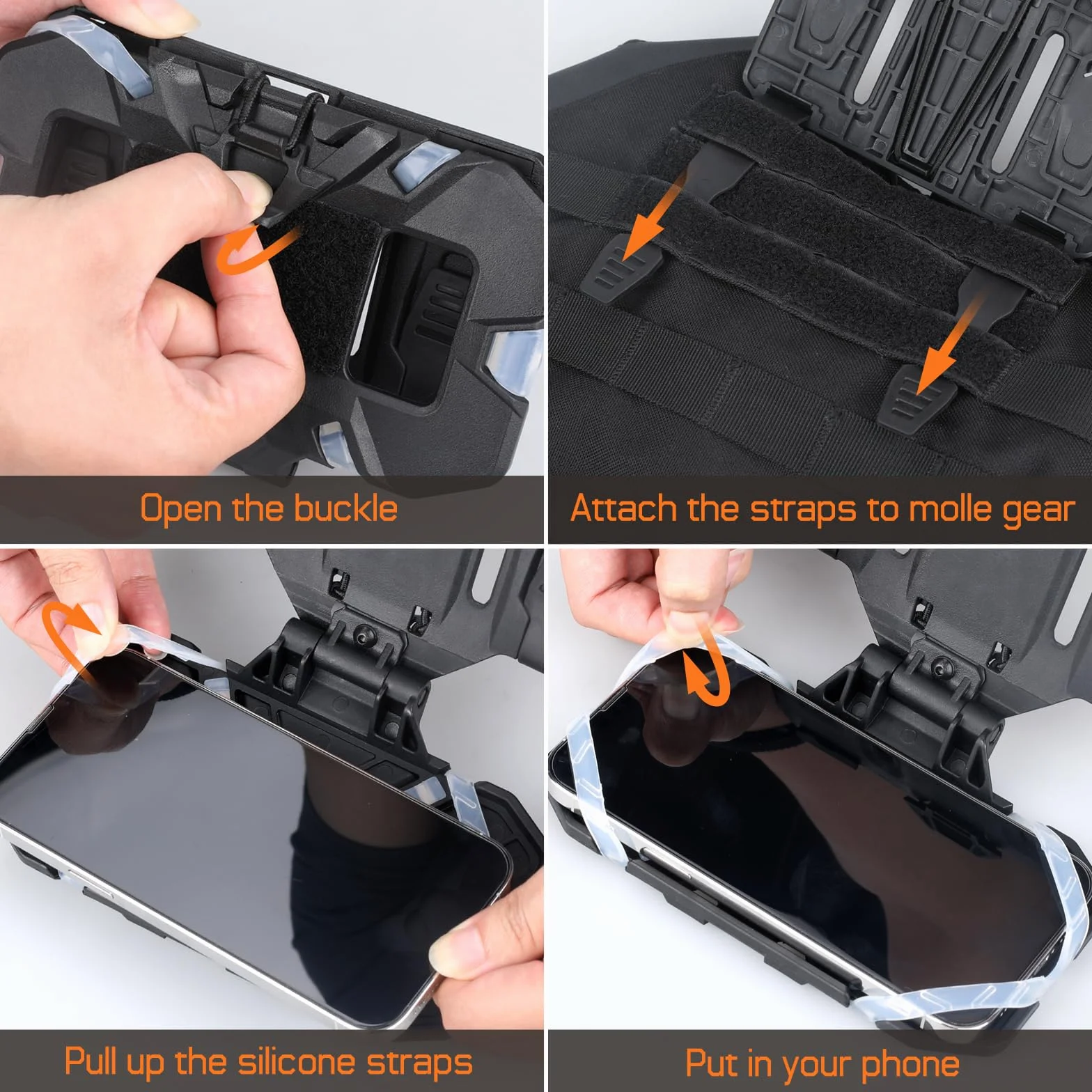WYNEX Soporte Táctico Portaplacas Chaleco MOLLE Accesorios Cartera Móvil 4.7"-6.7" Pecho