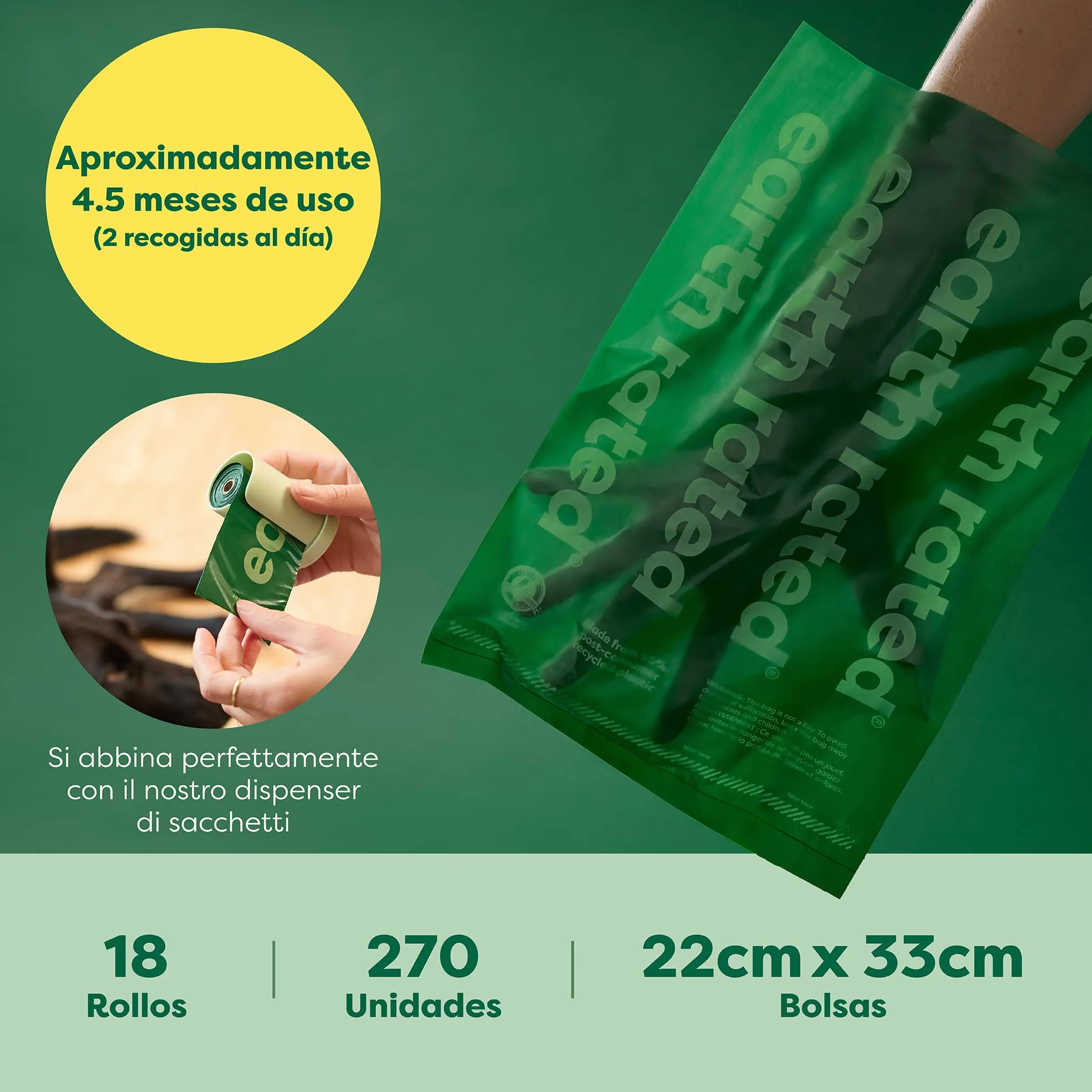Earth Rated Bolsas para heces de perro, a prueba de fugas, extragruesas, aroma a lavanda, 270 unidades