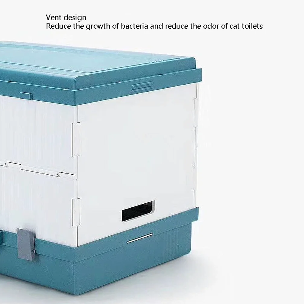 Cajas de Arena Caja Plegable del Gato Caja de Salpicaduras a Prueba de Salpicaduras Totalmente Cerradas de Gato Extra Grande Desodorante Gato Caja de Caca, fácil de Limpiar Arenero ​Gatos