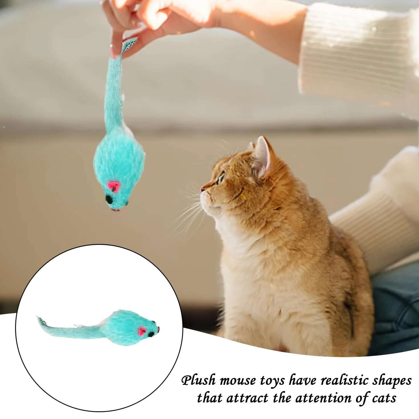 6 Piezas De Juguetes Expresivos para El Pulgar Y 2 Piezas De Juguetes De Peluche para Ratones, Juguetes para Masticar Gatos, Juguetes para Limpiar Los Dientes, Suministros para Mascotas