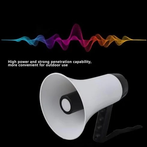 HEEPDD Megáfono Altavoz PA Bullhorn 30W Alarma Sirena Control Volumen Correa Deportes