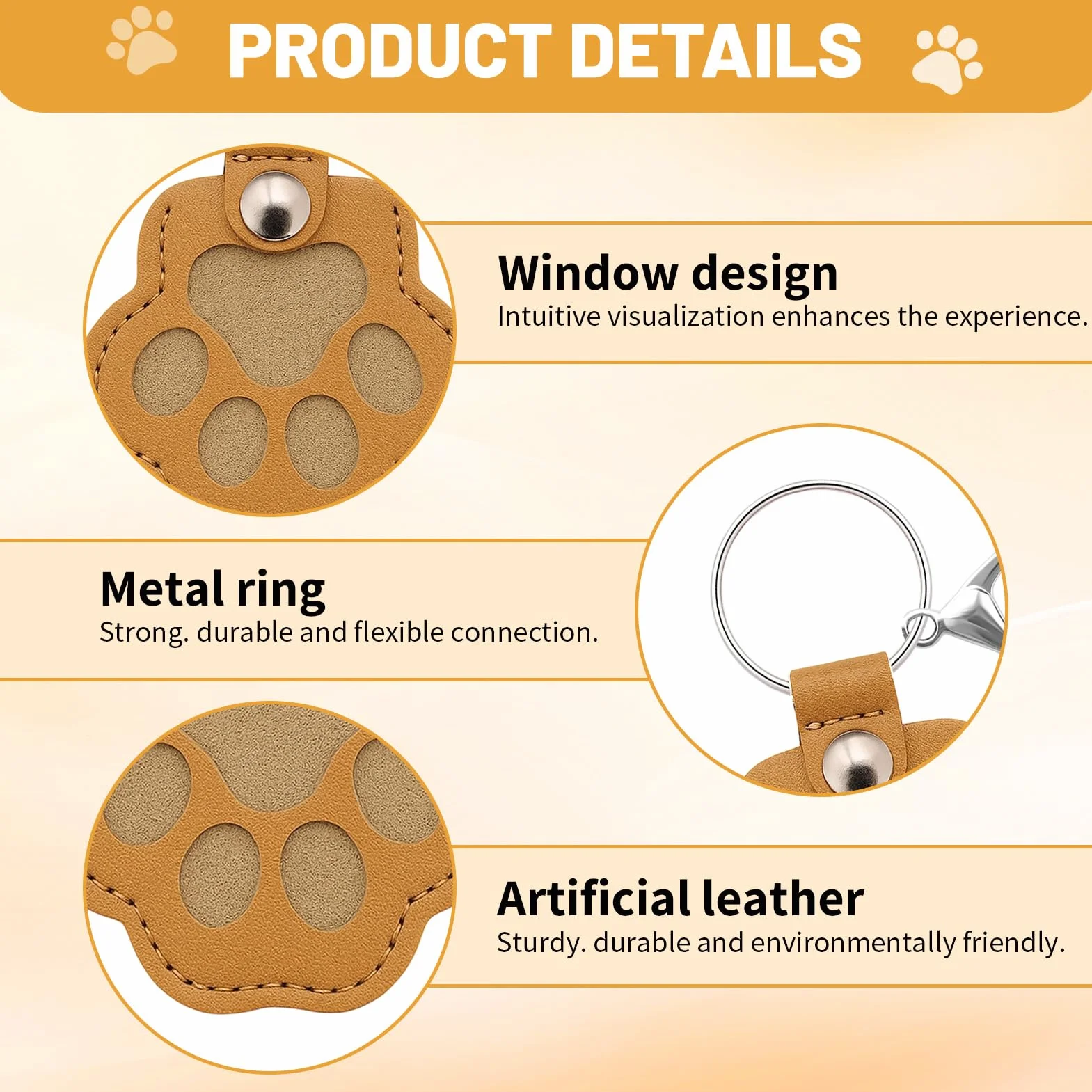Ruvan 5 PCS Caja De Recuerdos Para El Pelo De Mascotas, Llavero Pelo Perro, Llaveros Conmemorativos De Piel PU, Llavero Conmemorativo Para Mascotas, Recuerdo De Perro Gato