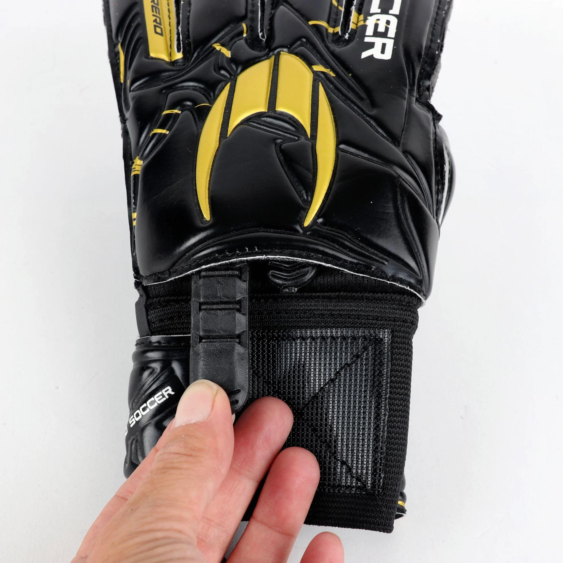 HO Soccer Guerrero Primary Protek Golden Team Guantes Portero con Protecciones Extraíbles Negro/Dorado 8